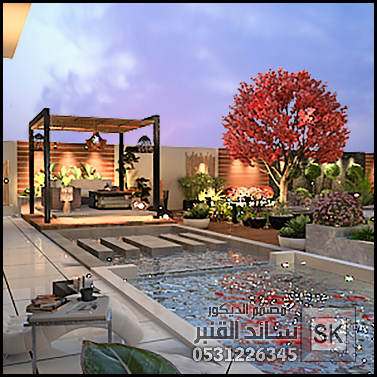 تصميم و تشطيب لاندسكيب مزارع و إستراحات في الرياض 0531226345