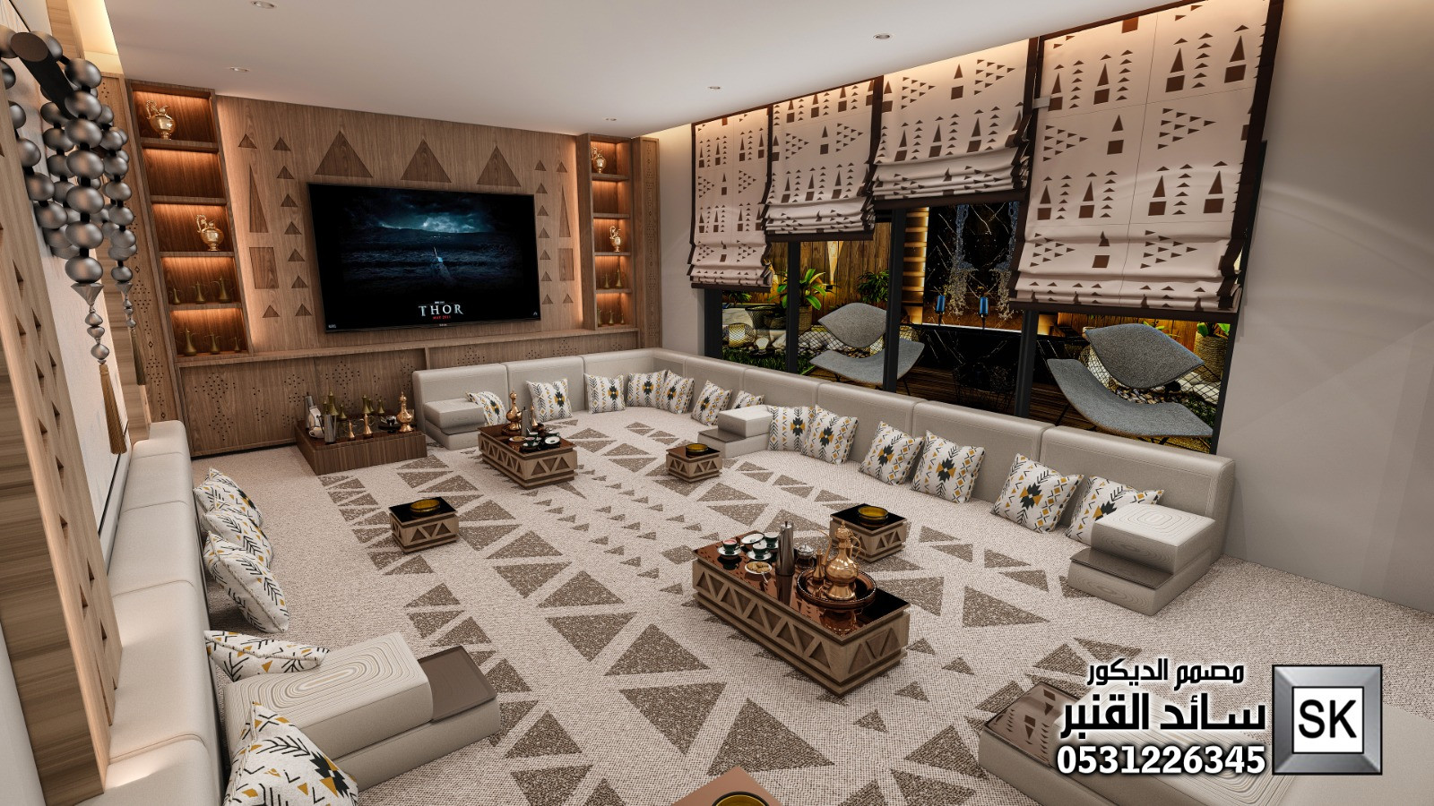 تصميم و تشطيب مجالس نجدية فخمة في الرياض 0531226345