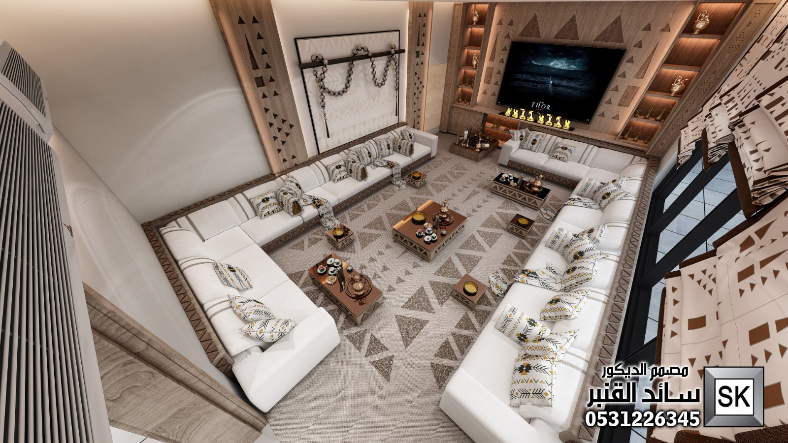 تصميم و تشطيب مجالس نجدية فخمة في الرياض 0531226345