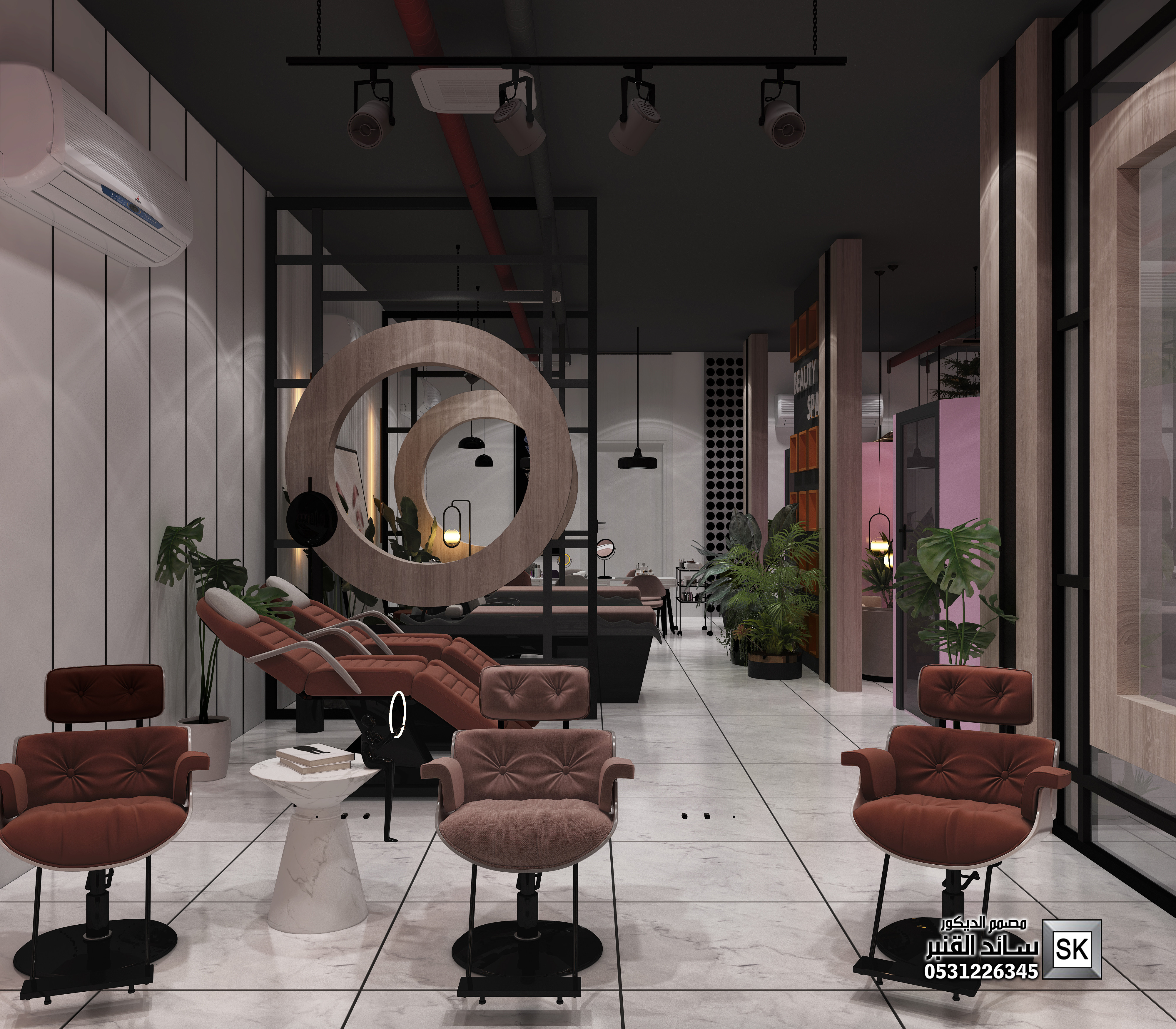 تصميم و تشطيب صالون تجميل و سبا و حمام مغربي و بخار في الرياض 0531226345