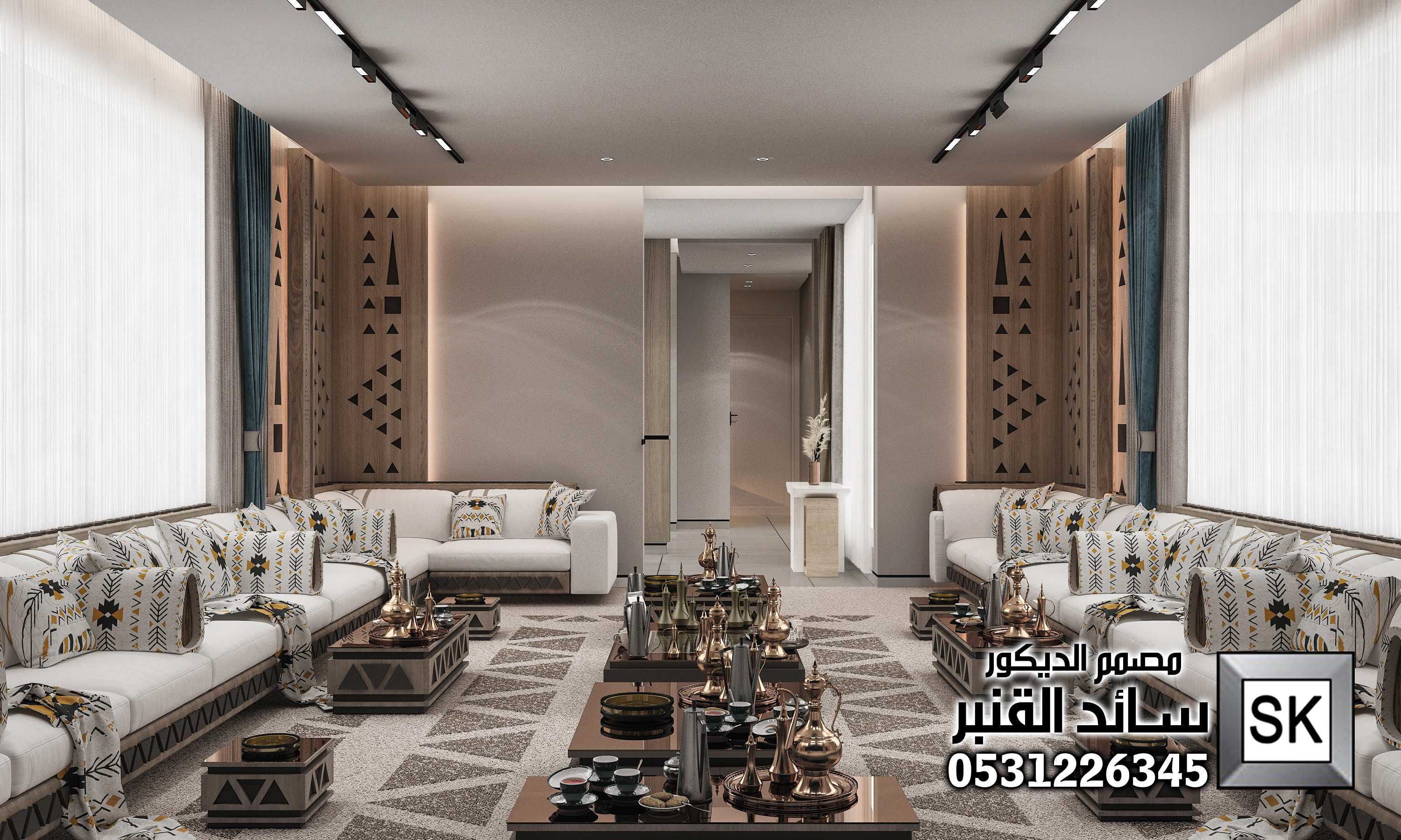 تصميم ديكور داخلي مجلس رجال نجدي في المدينة المنورة 0531226345