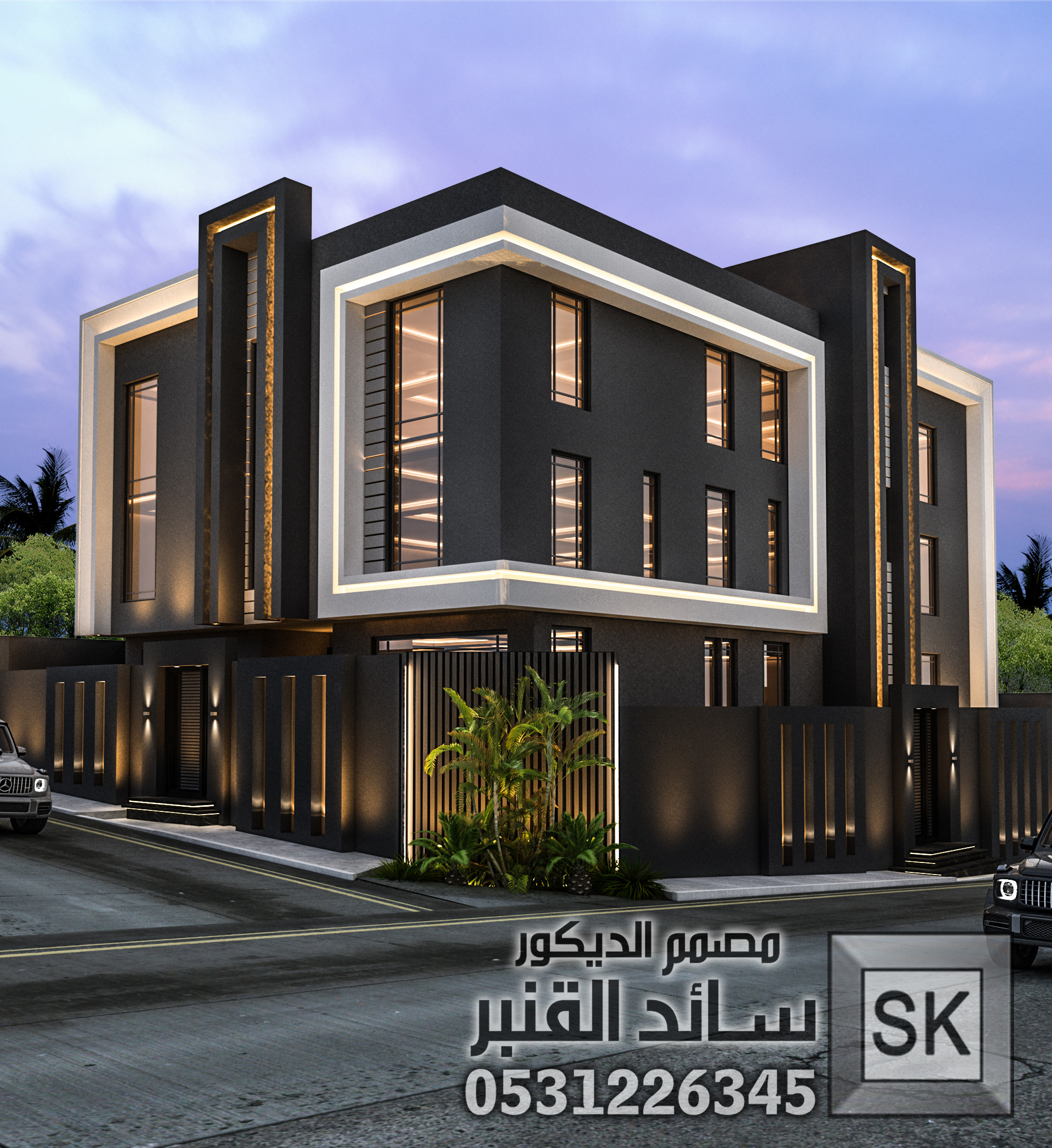 تصميم و تنفيذ واجهات فلل و قصور في الطائف