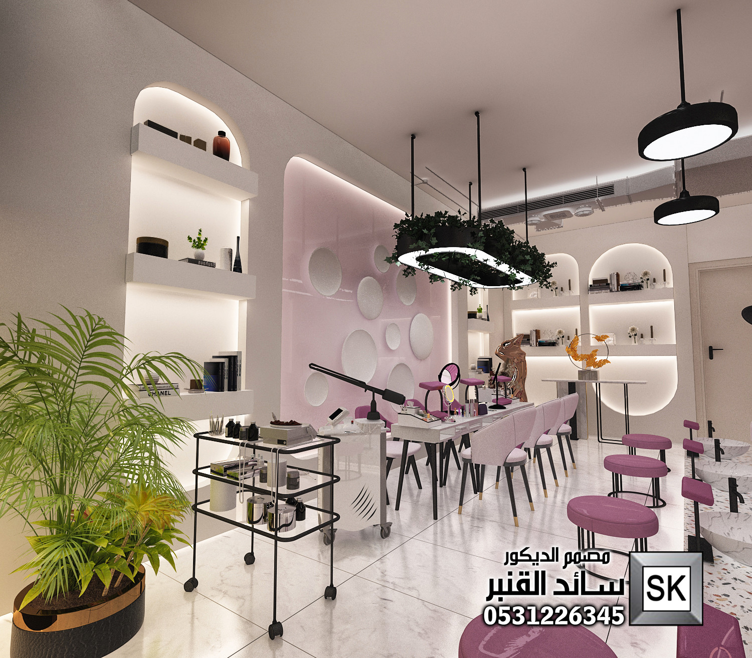 تصميم و تنفيذ صالونات تجميل و سبا و حمام مغربي فاخر في الرياض