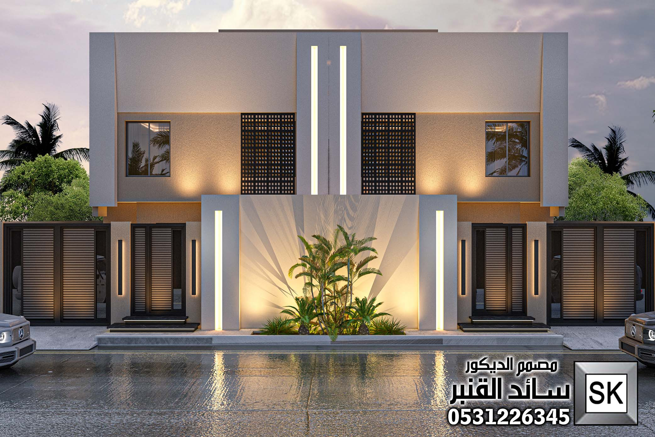 تصميم و تنفيذ  واجهة دوبلكس فخمة في الرياض