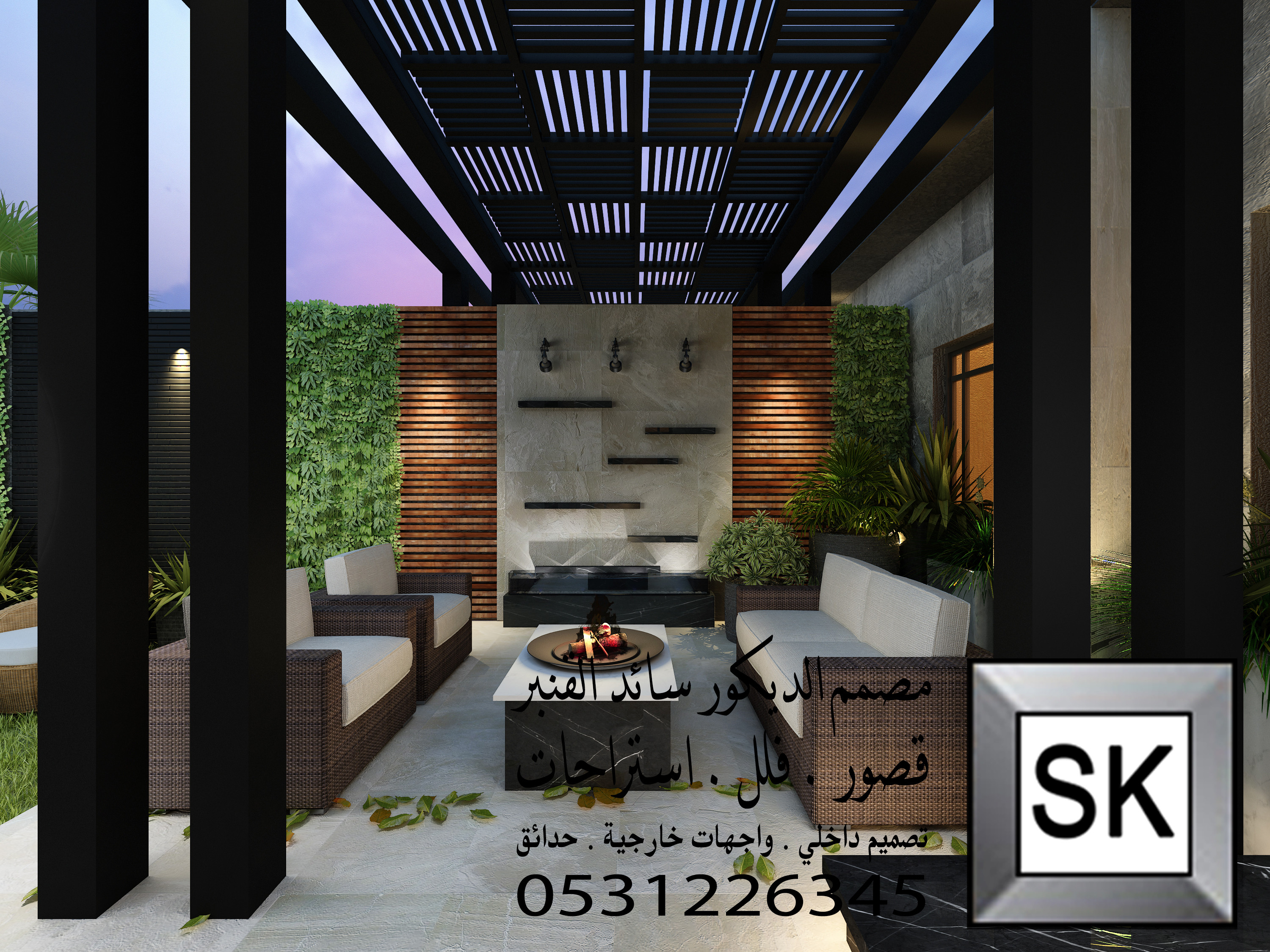 تصميم و تنفيذ لاندسكيب إستراحة فخمة في الدمام