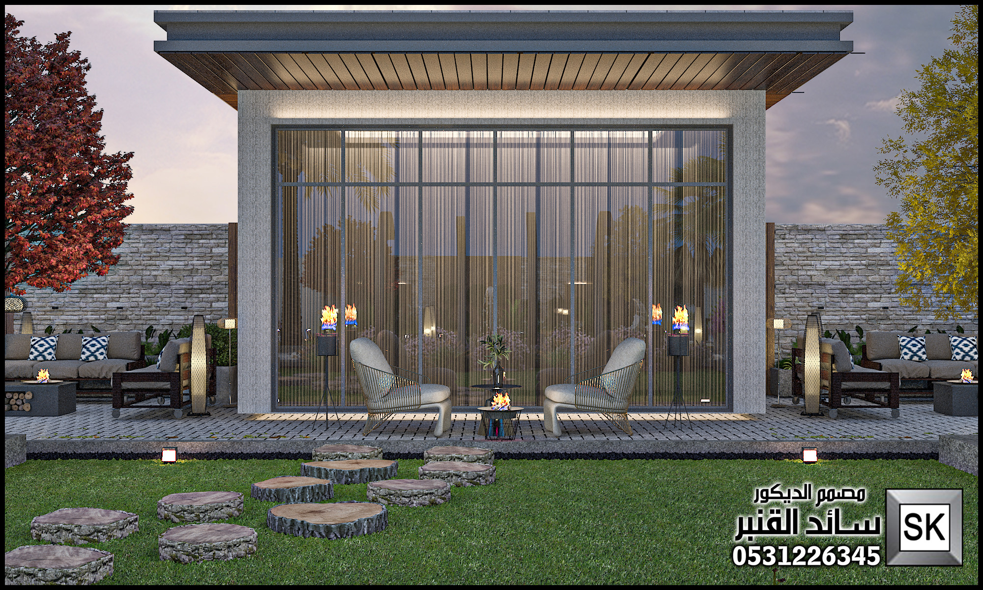 تصميم و تنفيذ لاندسكيب مزارع فخمة في العمارية بالرياض