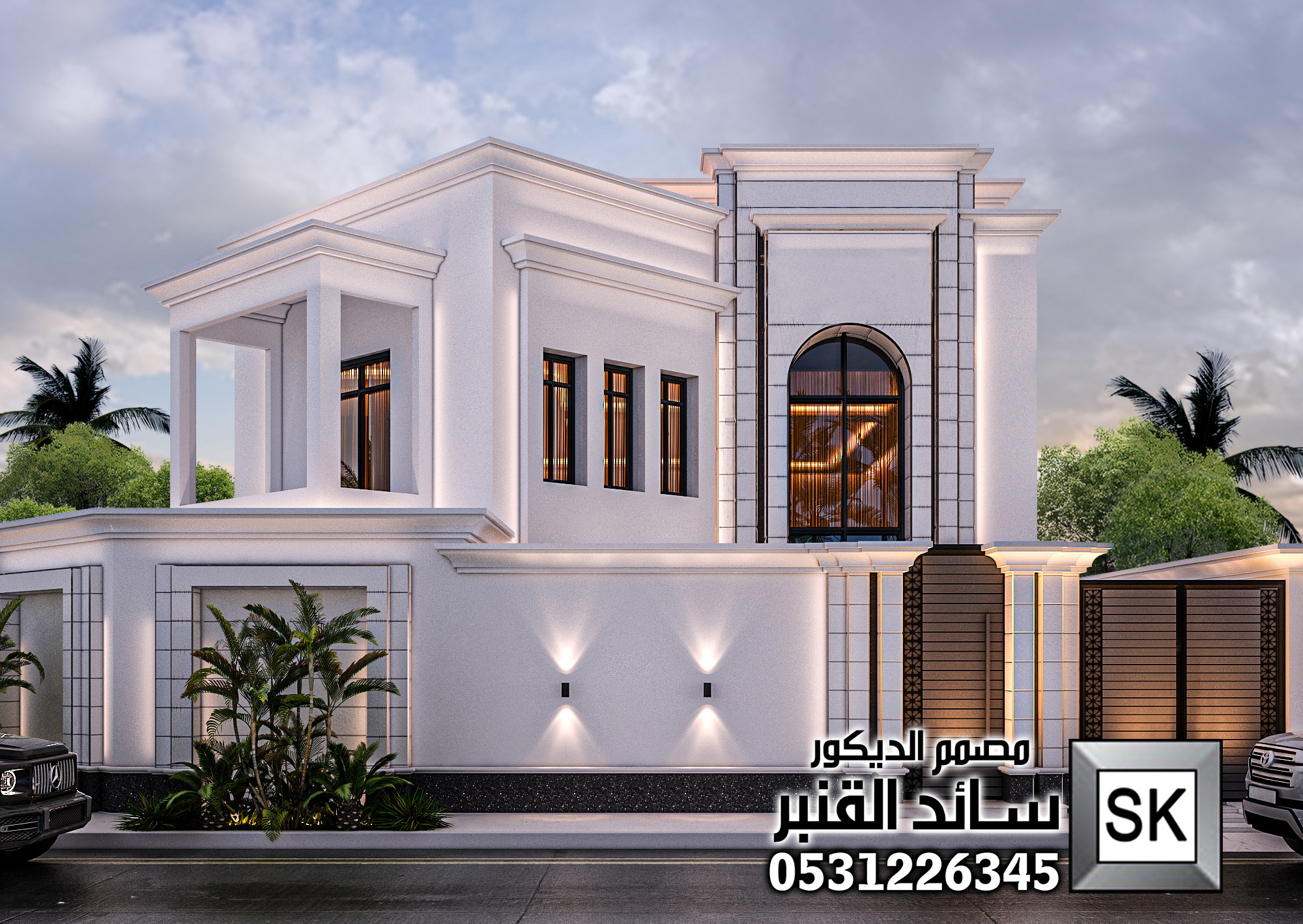 تصميم و تنفيذ واجهة فيلا فخمة في الرياض