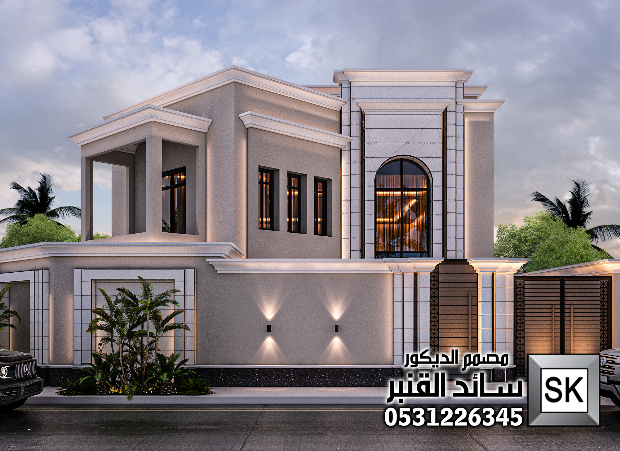تصميم و تنفيذ واجهة فيلا فخمة في الرياض