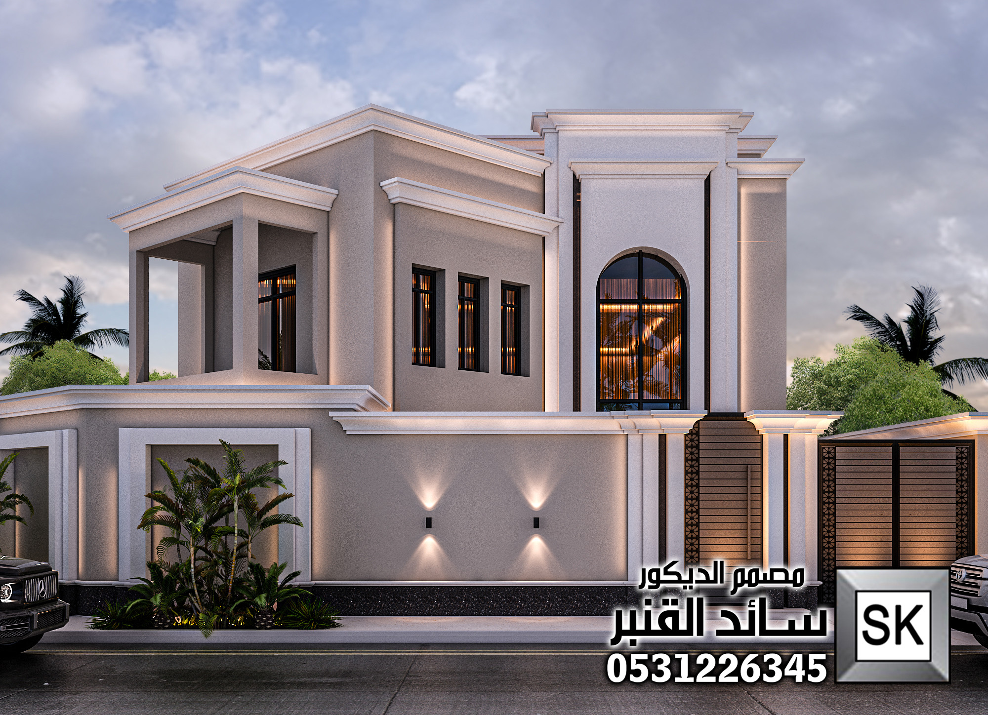 تصميم و تنفيذ واجهة فيلا فخمة في الرياض