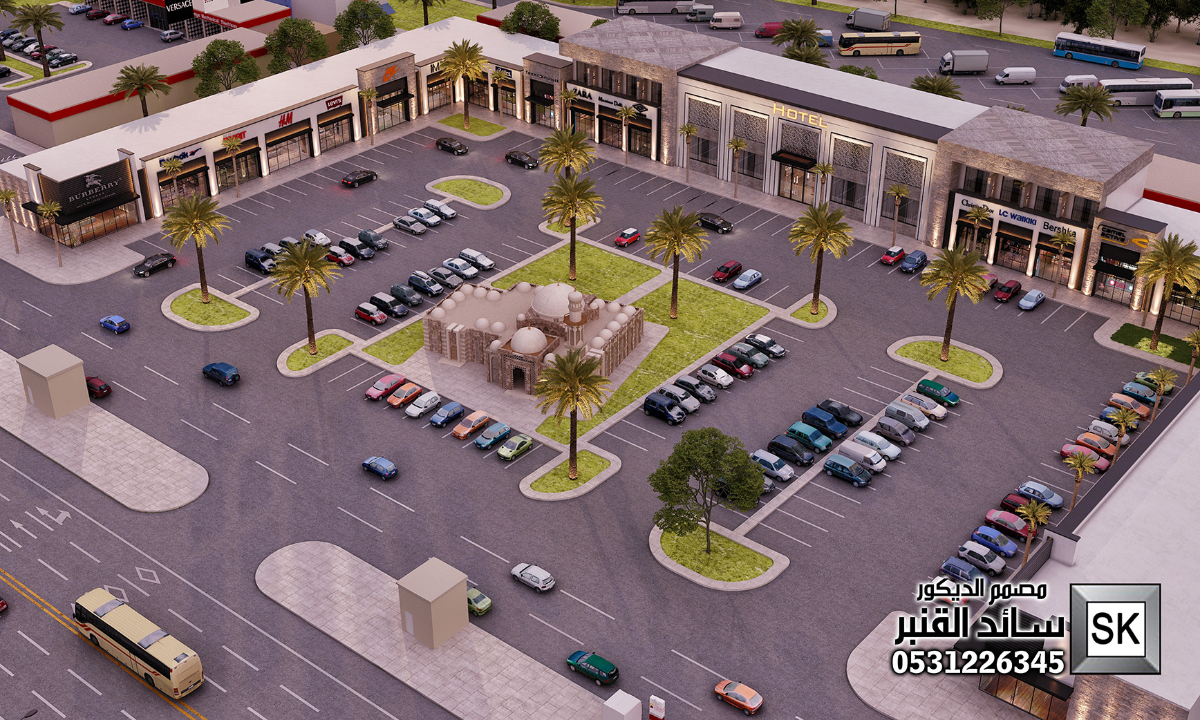 تصميم و تنفيذ واجهات مولات و أسواق تجارية و محلات و مجمعات فخمة في الرياض