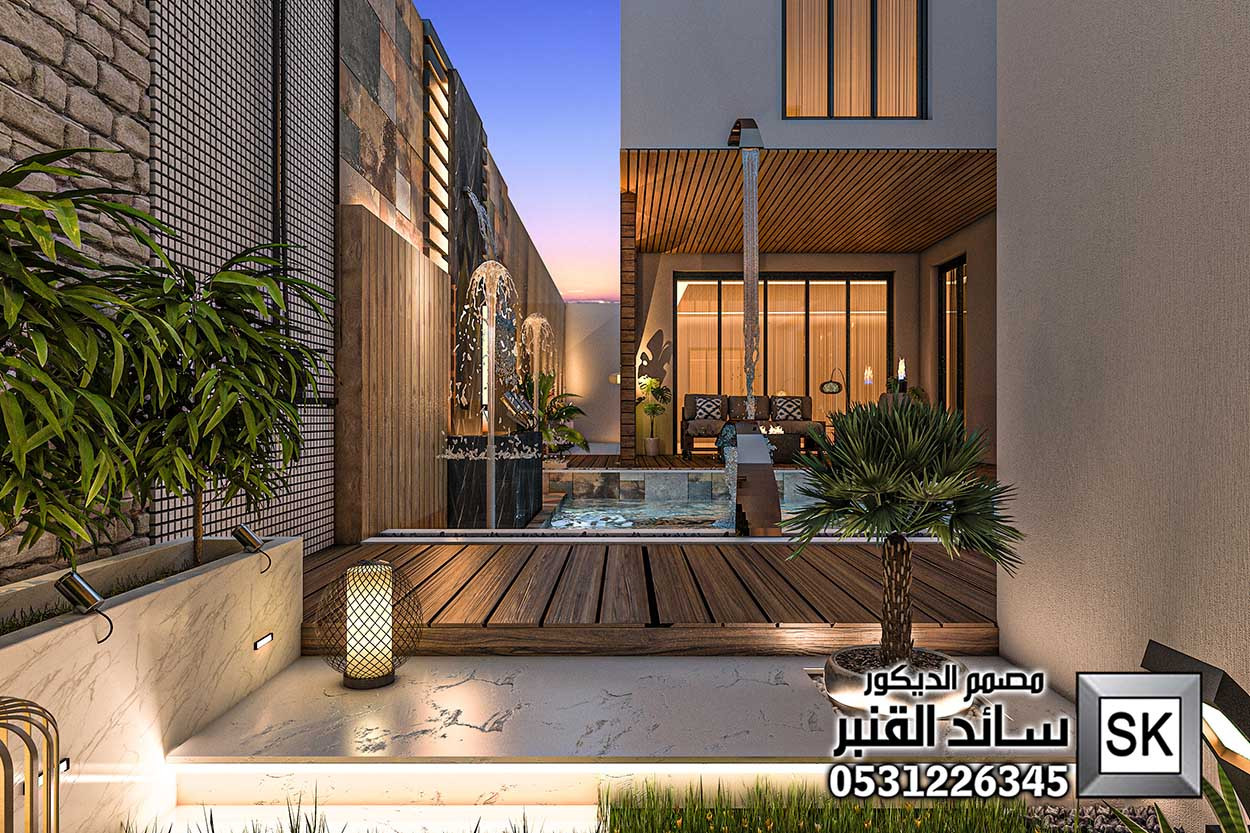 تصميم و تنفيذ لاندسكيب منزلي فاخر في جدة