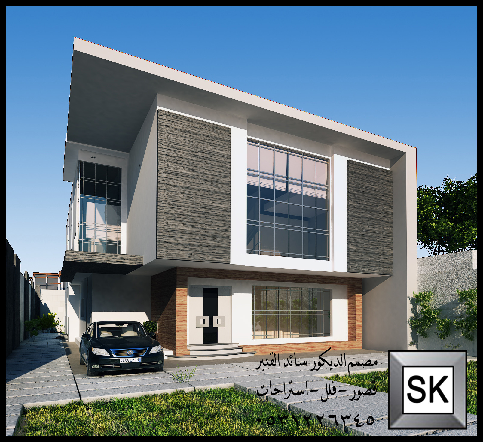 تصميم و تنفيذ واجهات شاليهات و إستراحات و منتجعات في السعودية