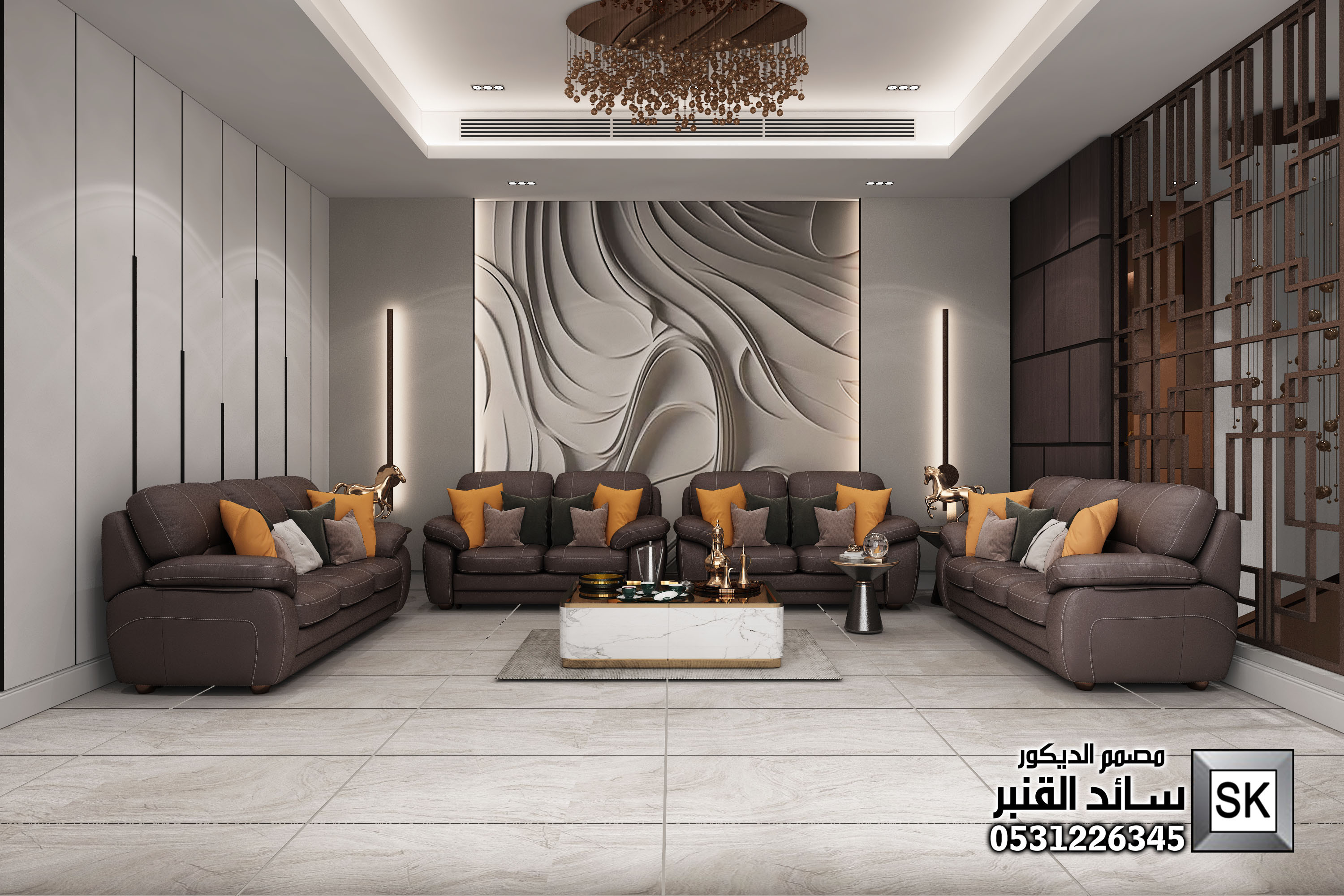 تصميم ديكور داخلي  مجلس رجال في الرياض