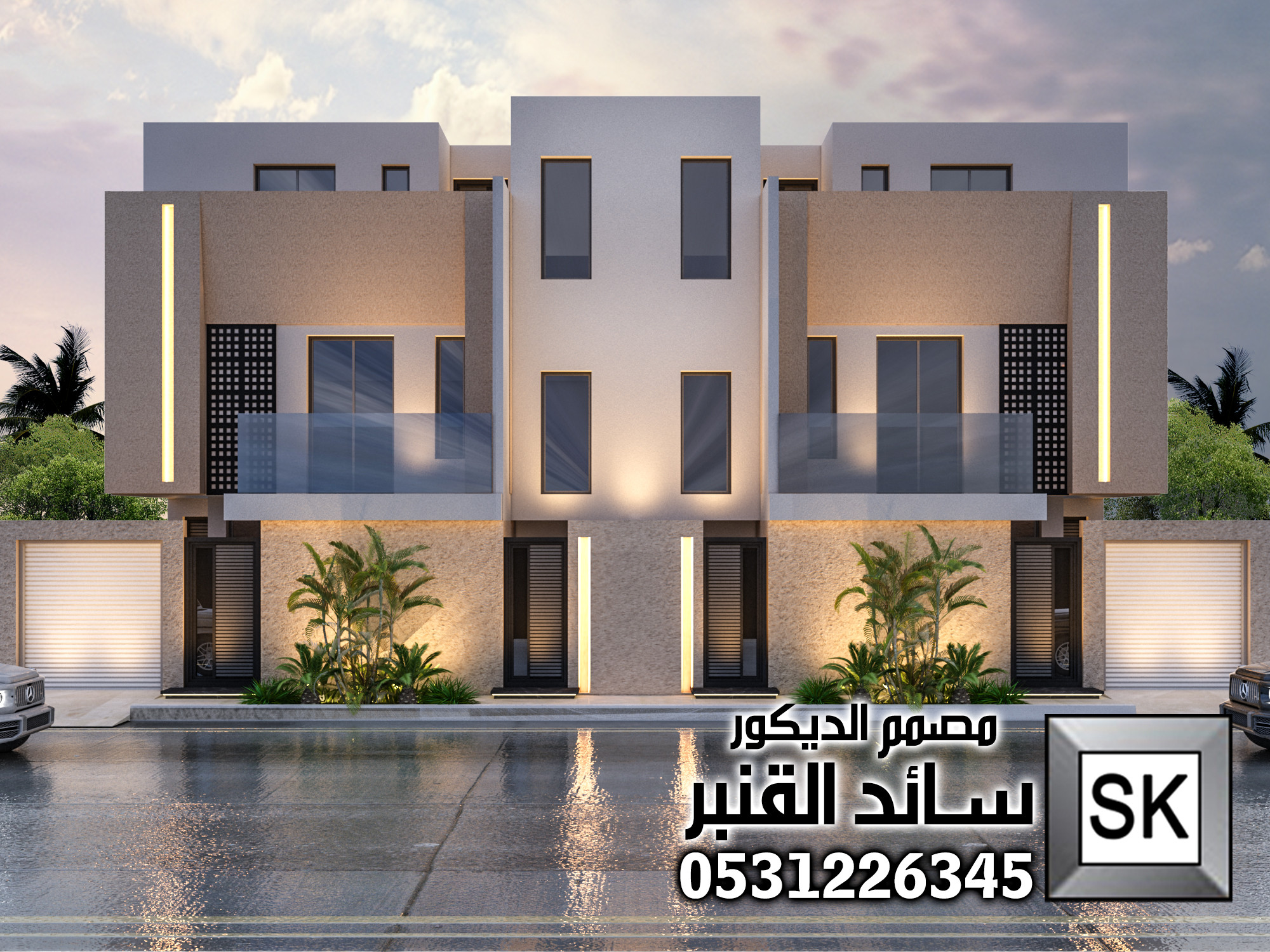 تشطيب واجهة دوبلكس فخمة شامل التصميم المجاني في الرياض