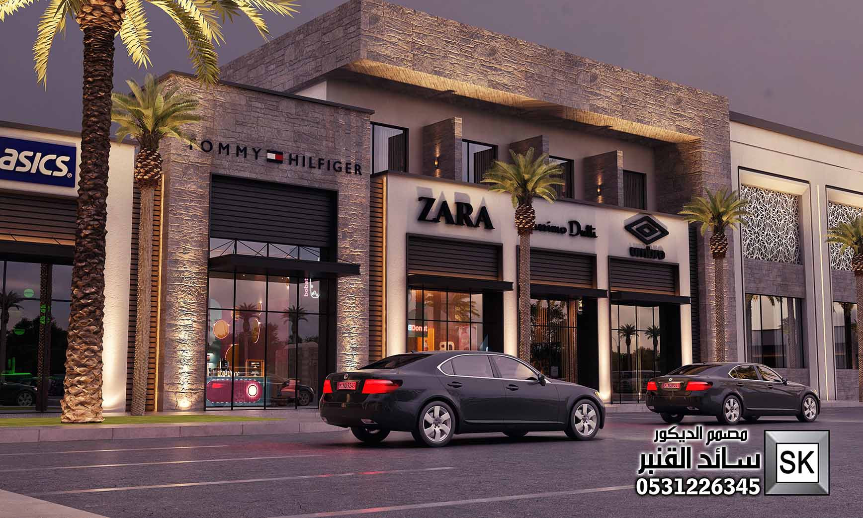 تصميم و تنفيذ مجمع محلات تجارية و مركز تسوق في الرياض