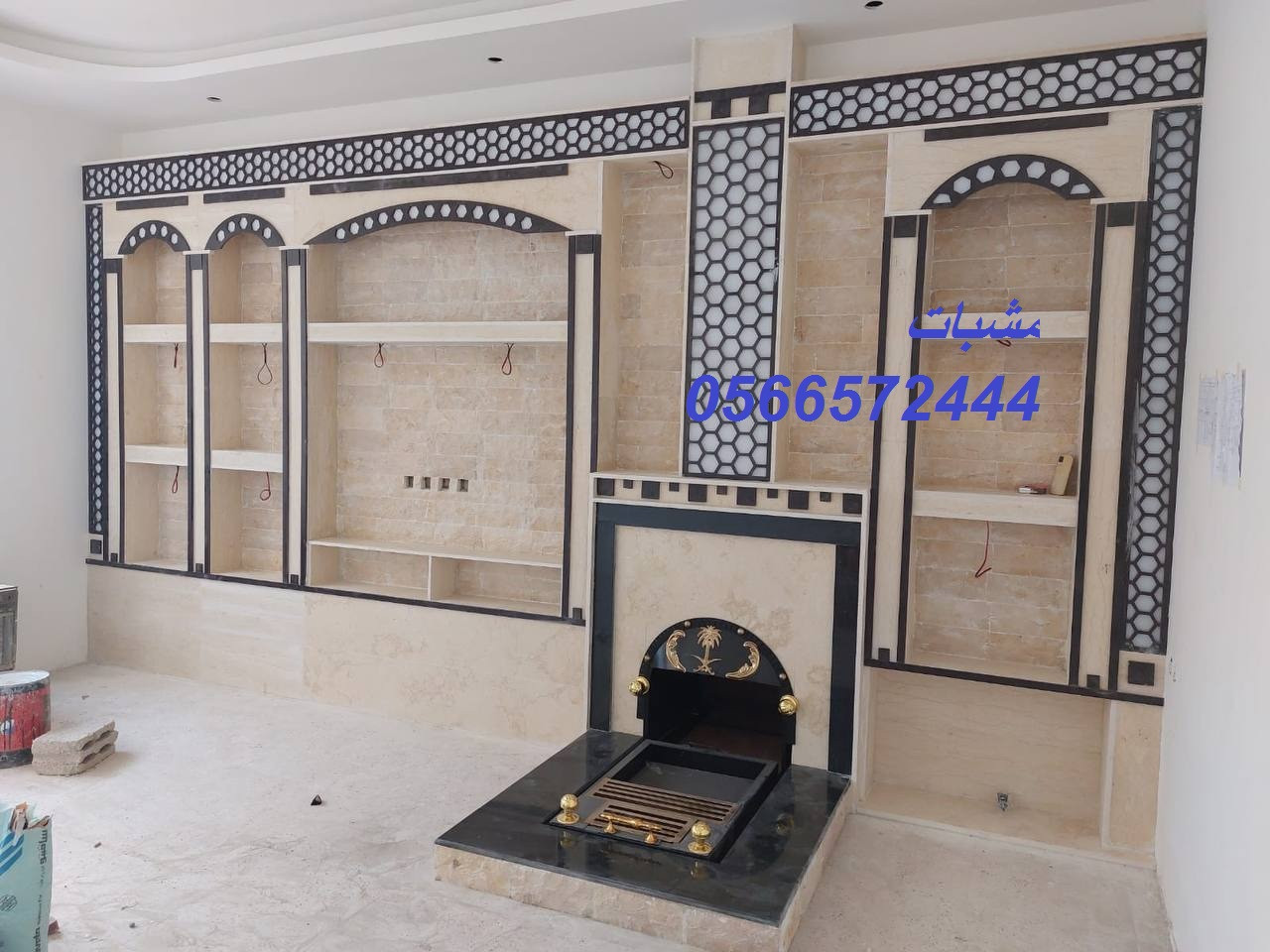 مشبات رخام فاخر، ومدافئ نار أوروبية بجودة