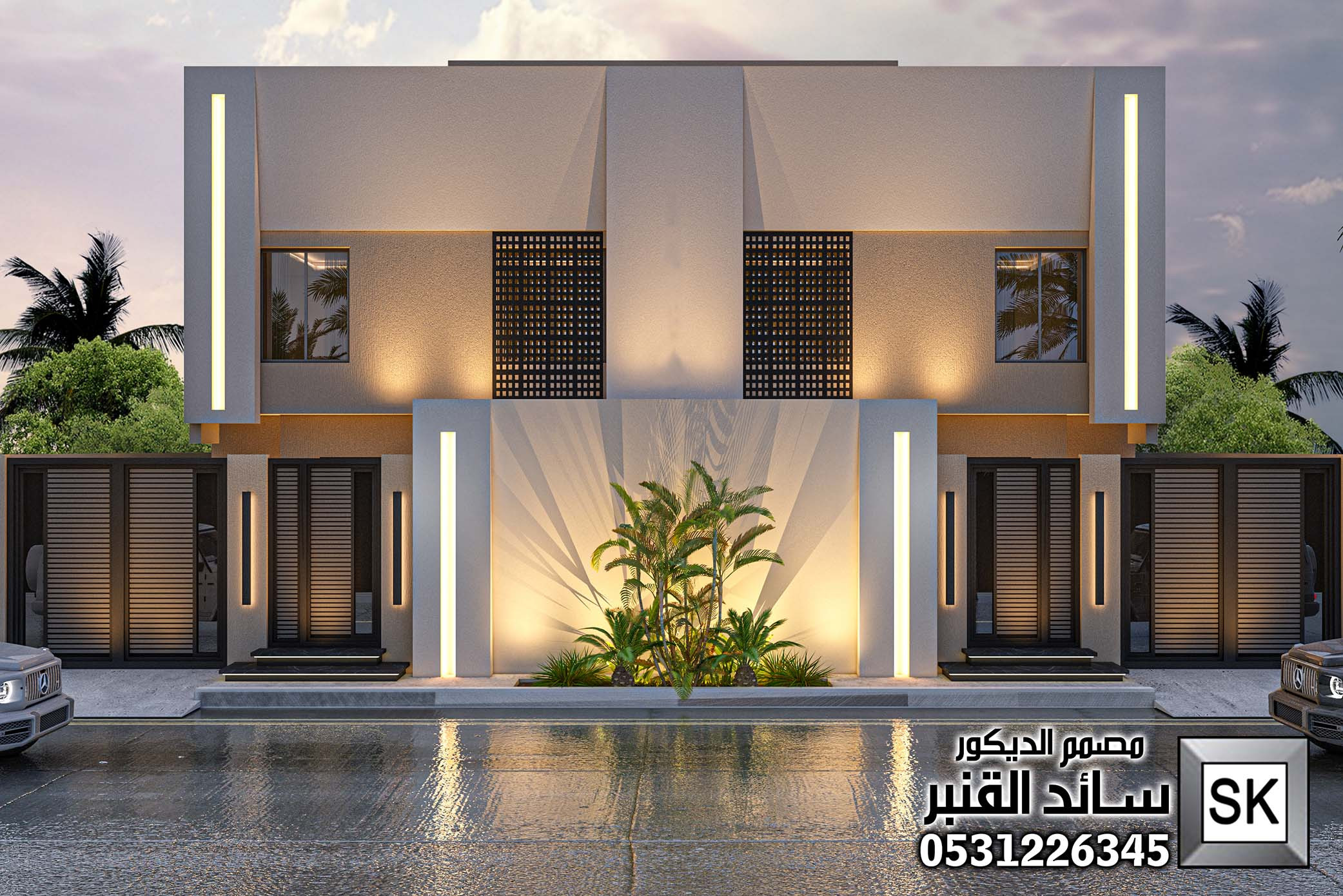تصميم و إشراف و تنفيذ واجهات دوبلكس فخمة في الرياض