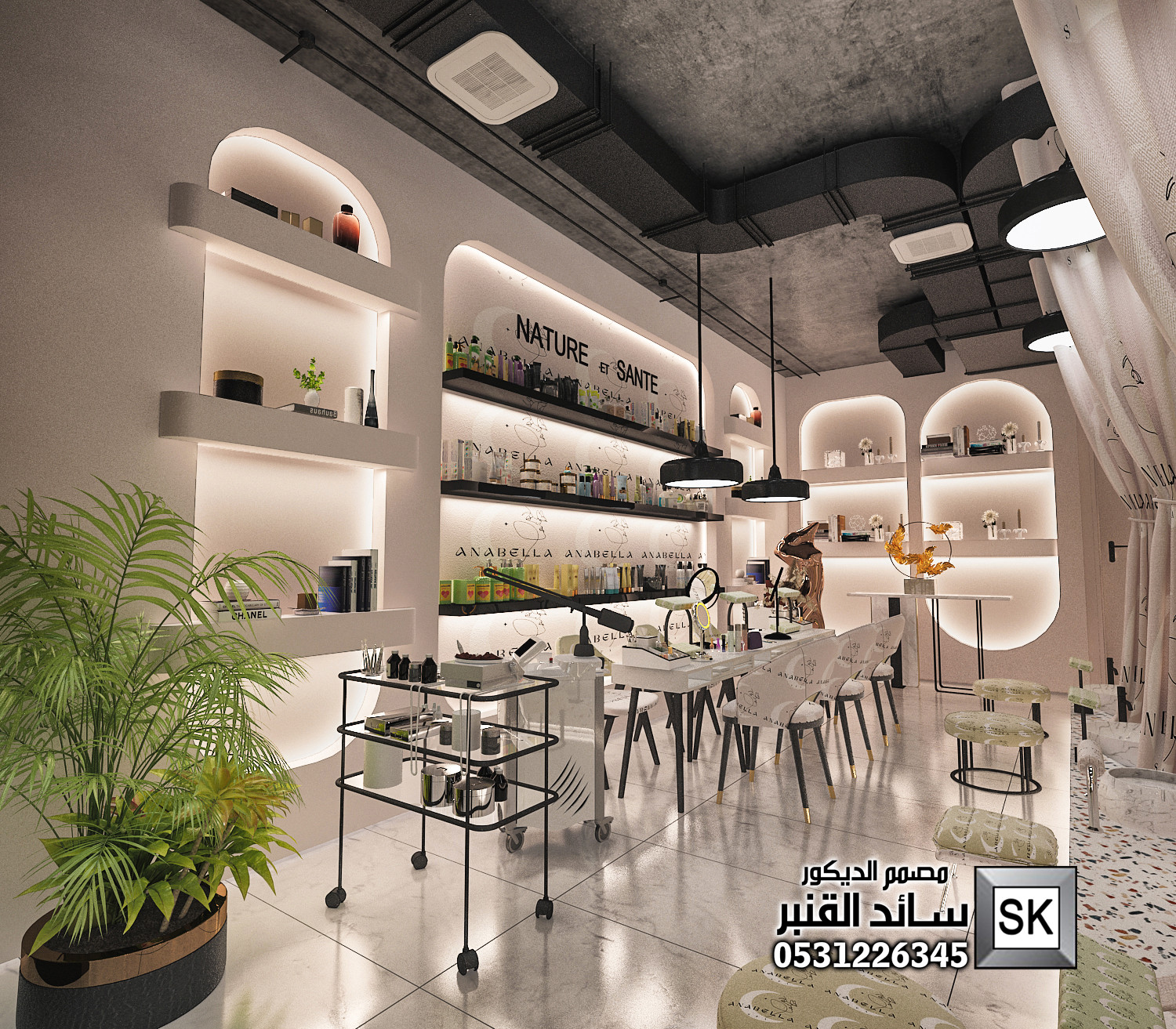 تصميم و تشطيب مشغل تزيين نسائي و سبا و حمام مغربي في الرياض