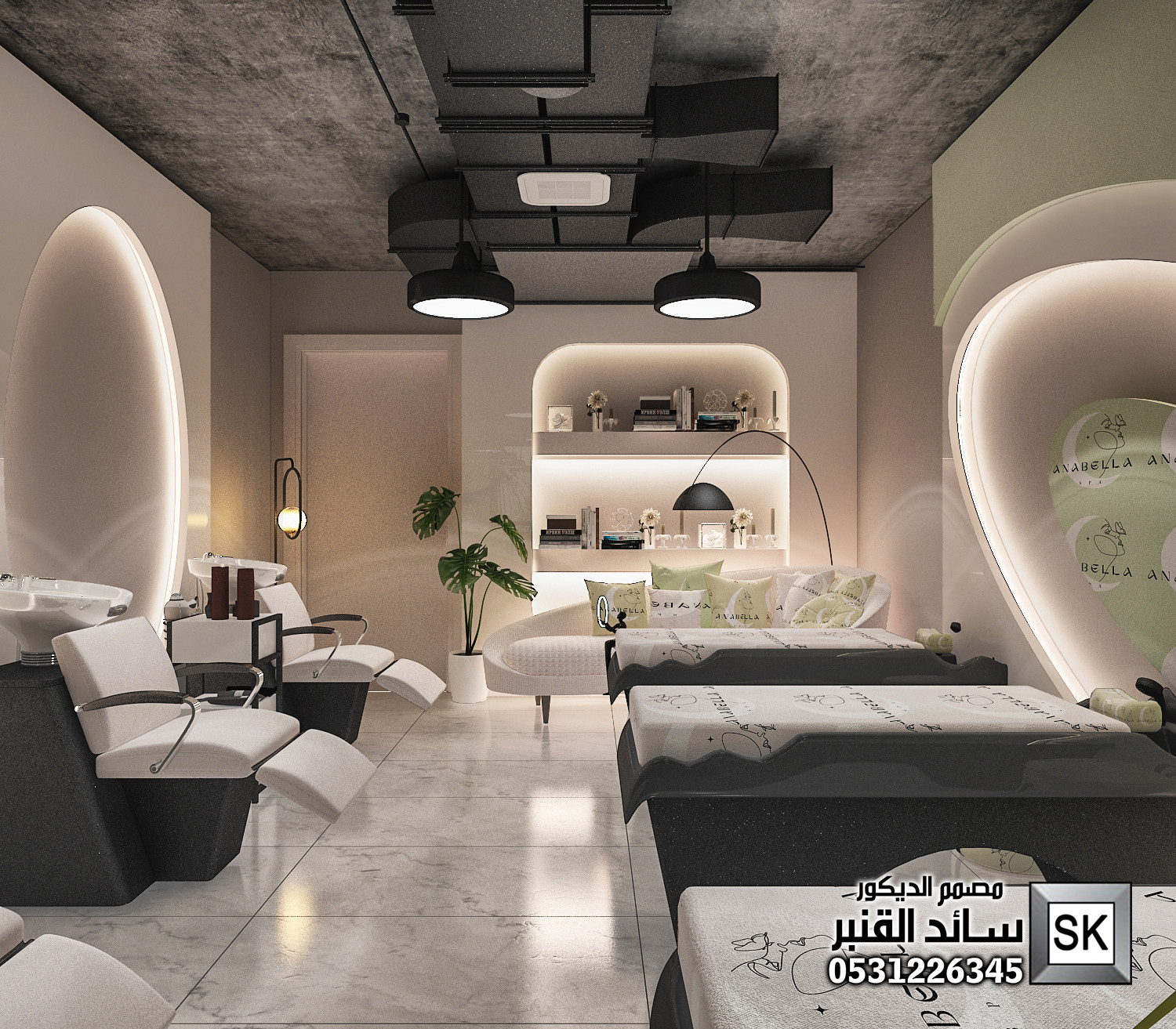 تصميم و تشطيب مشغل تزيين نسائي و سبا و حمام مغربي في الرياض