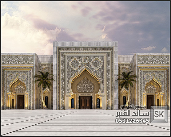 واجهة قصر أفراح أندلسي فاخر في جدة