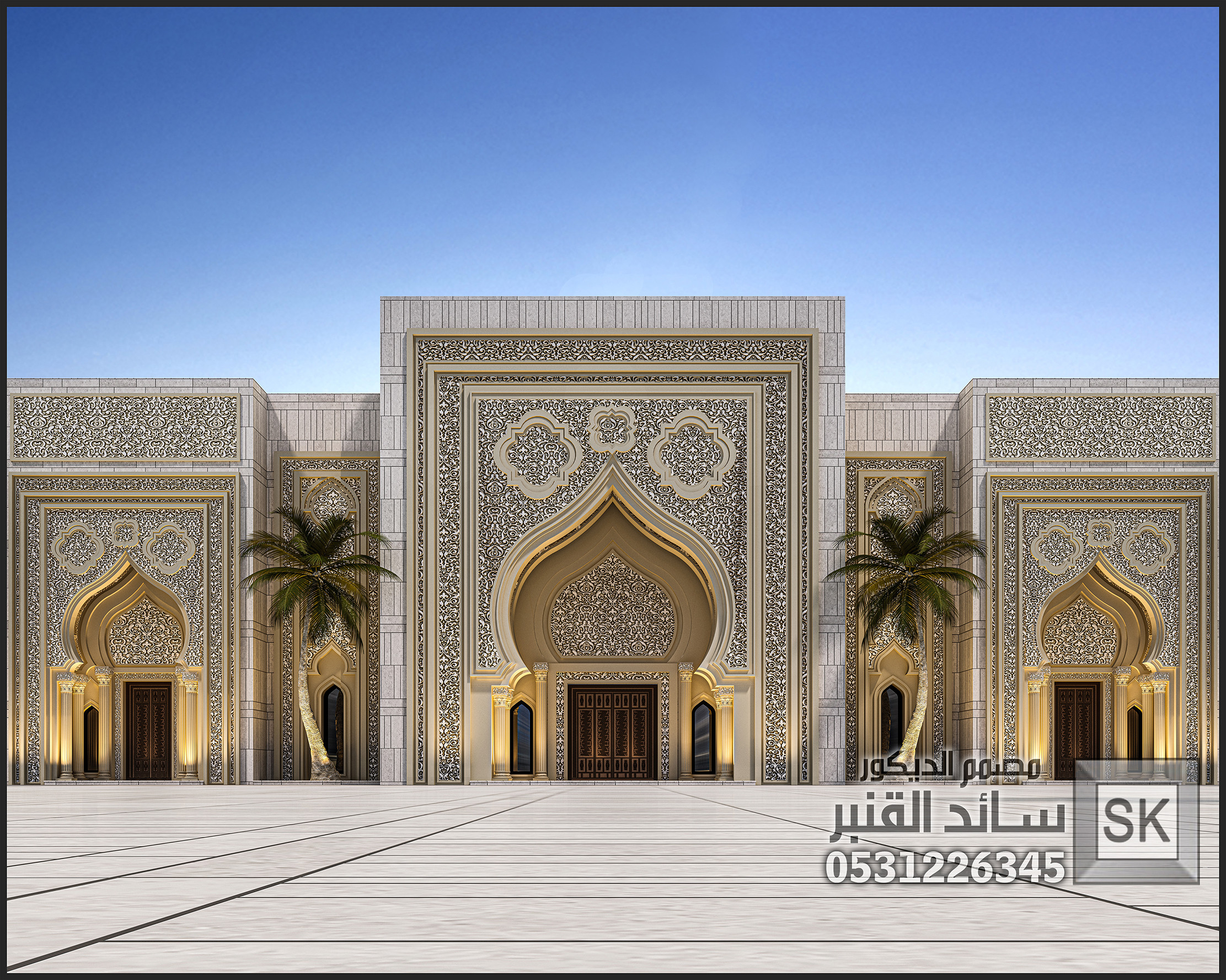واجهة قصر أفراح أندلسي فاخر في جدة