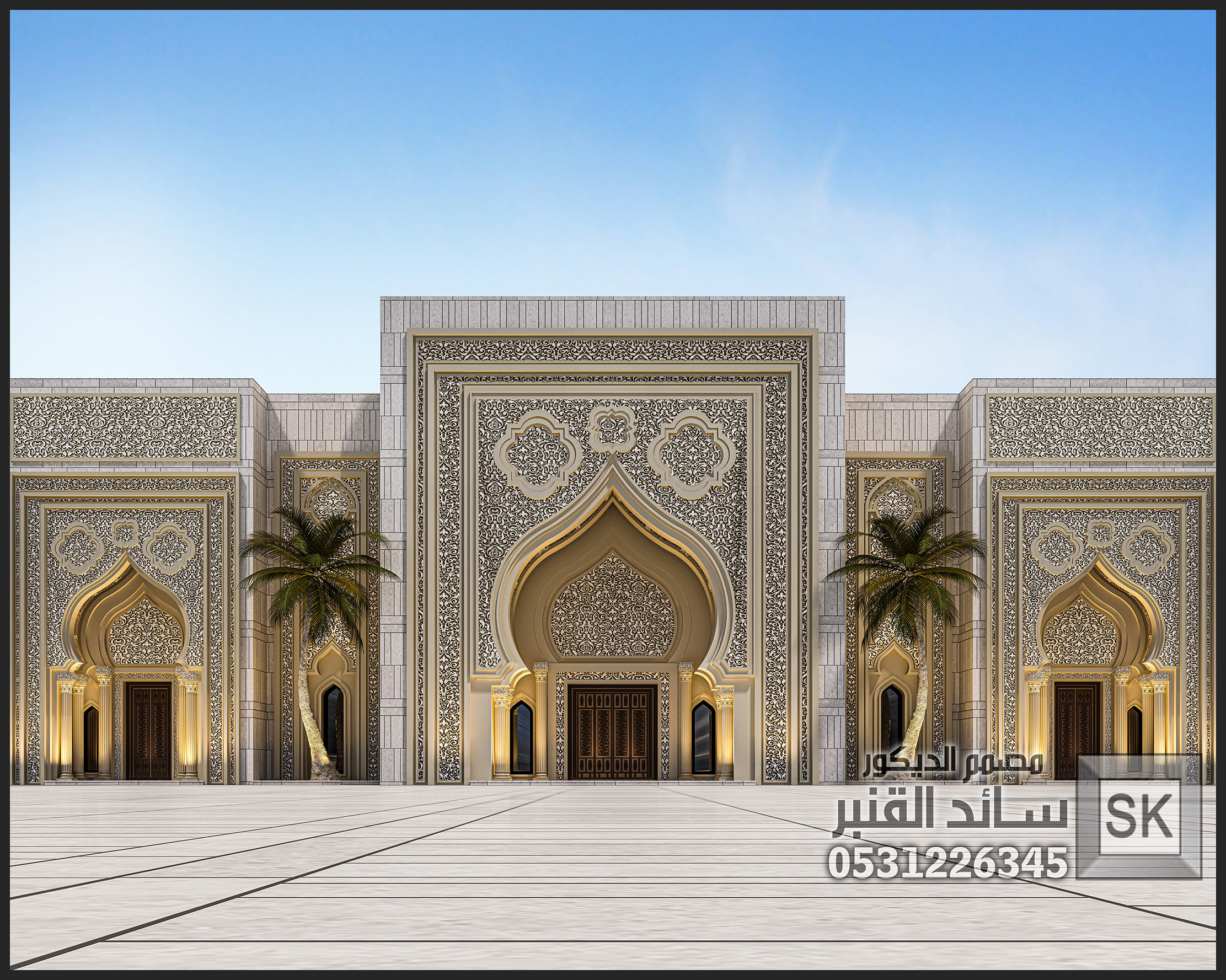 واجهة قصر أفراح أندلسي فاخر في جدة