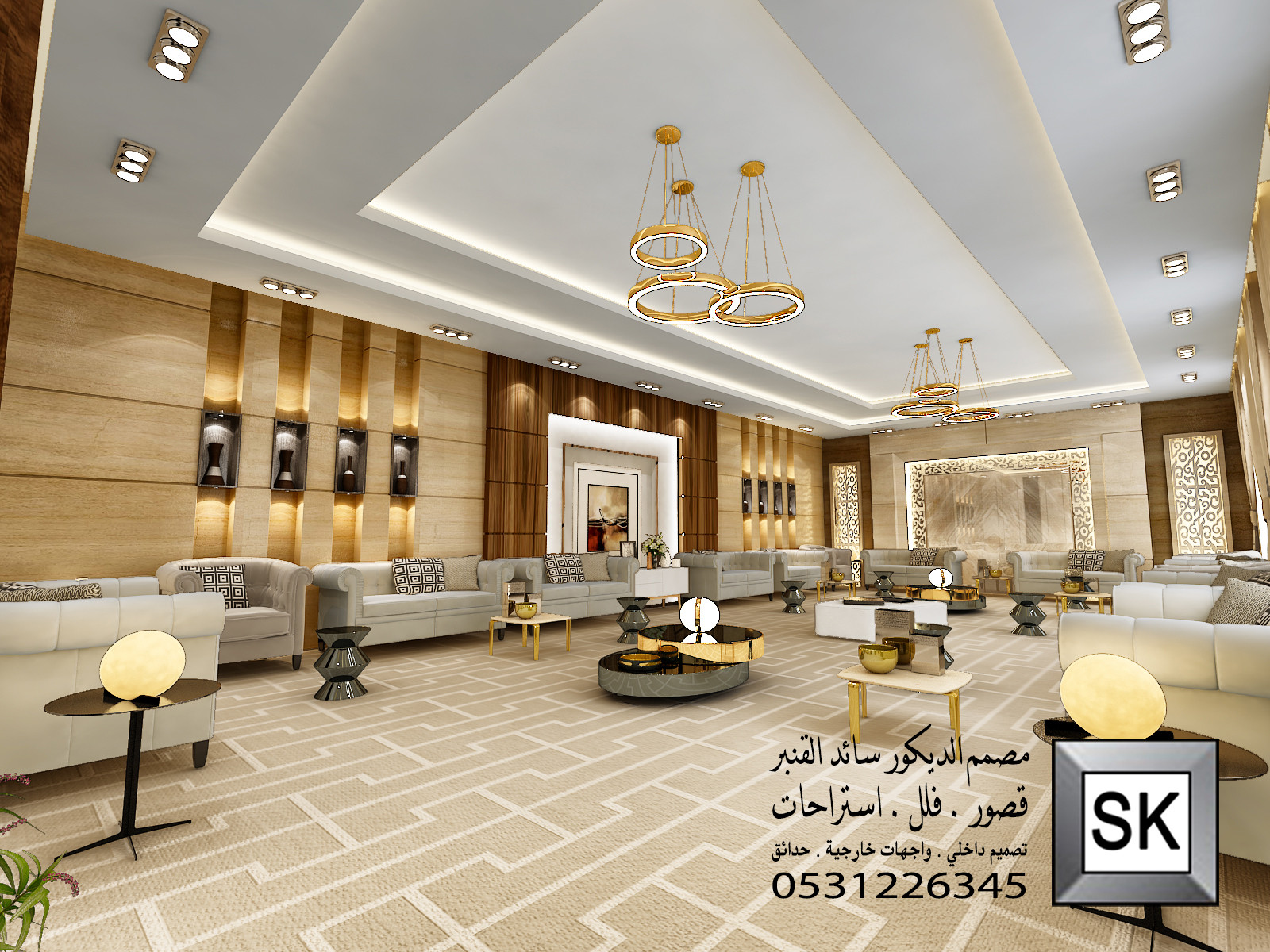 تصميم و تنفيذ ديكور داخلي فاخر في الرياض