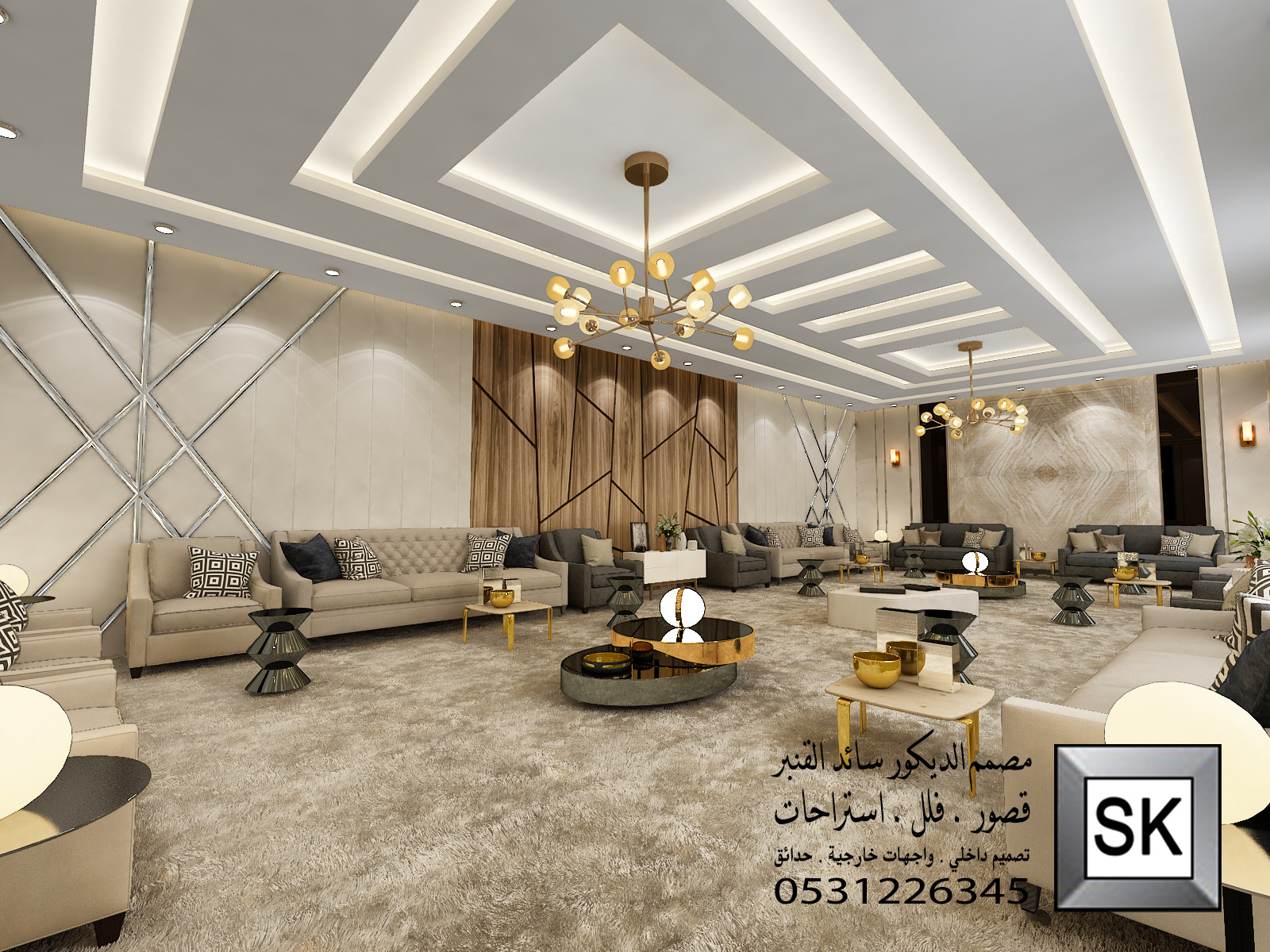تصميم و تنفيذ ديكور داخلي فاخر في الرياض