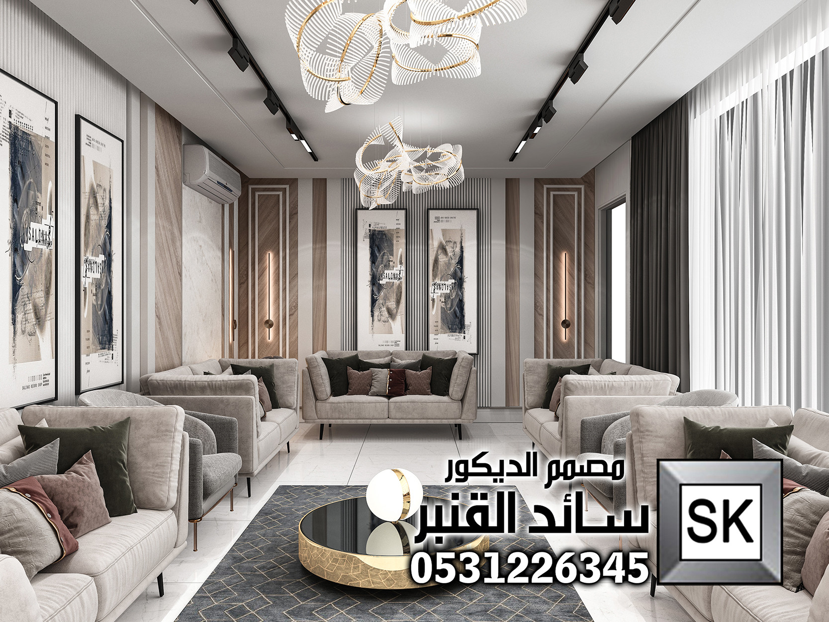 تصميم و تنفيذ ديكور داخلي فاخر في الرياض