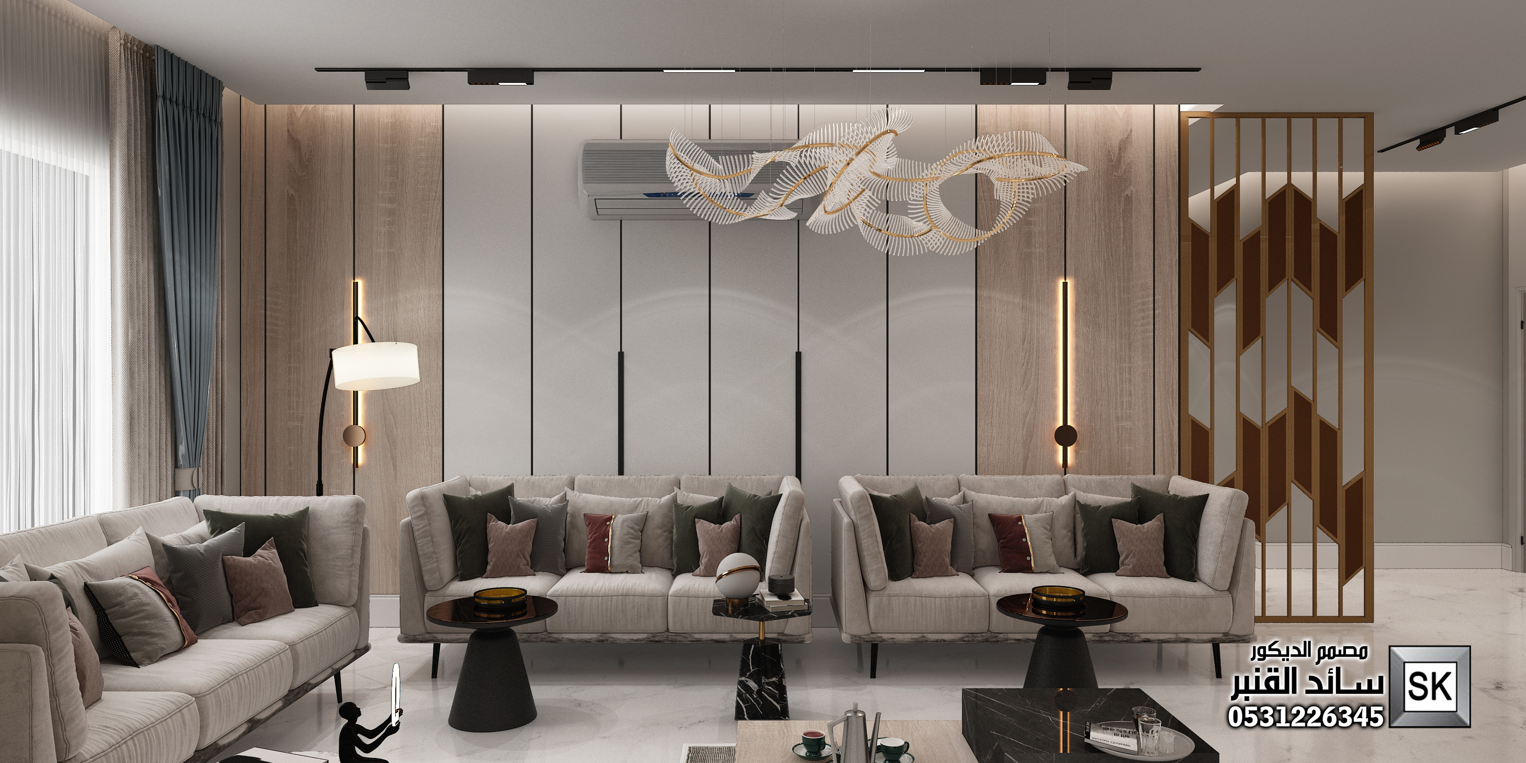 تصميم و تنفيذ  ديكور داخلي مجالس رجال فخمة في الرياض