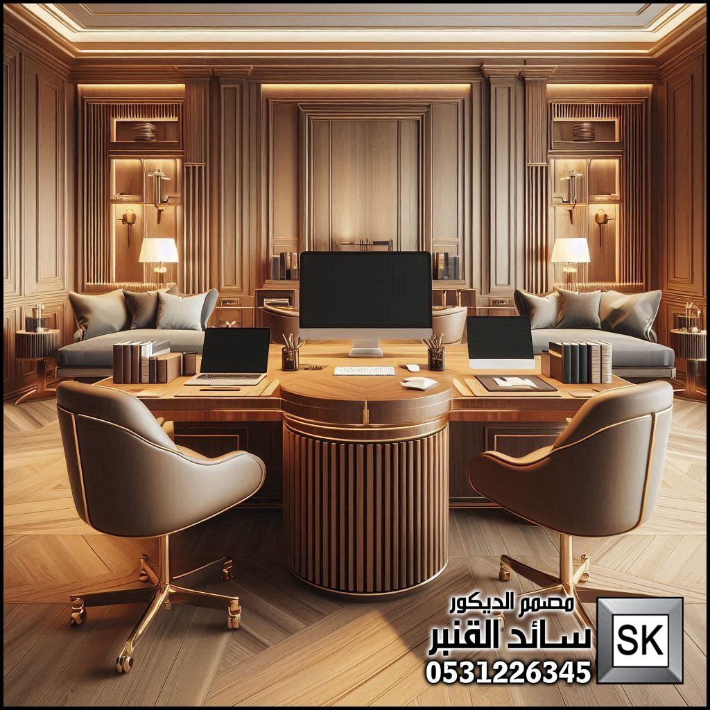 تصميم و تنفيذ ديكور مكاتب VIP للشيوخ و رجال الأعمال في السعودية