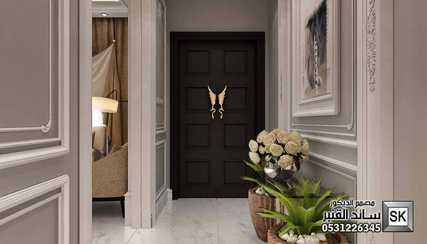 تصميم و تشطيب صالة عائلية على طراز نيوكلاسيك في الرياض