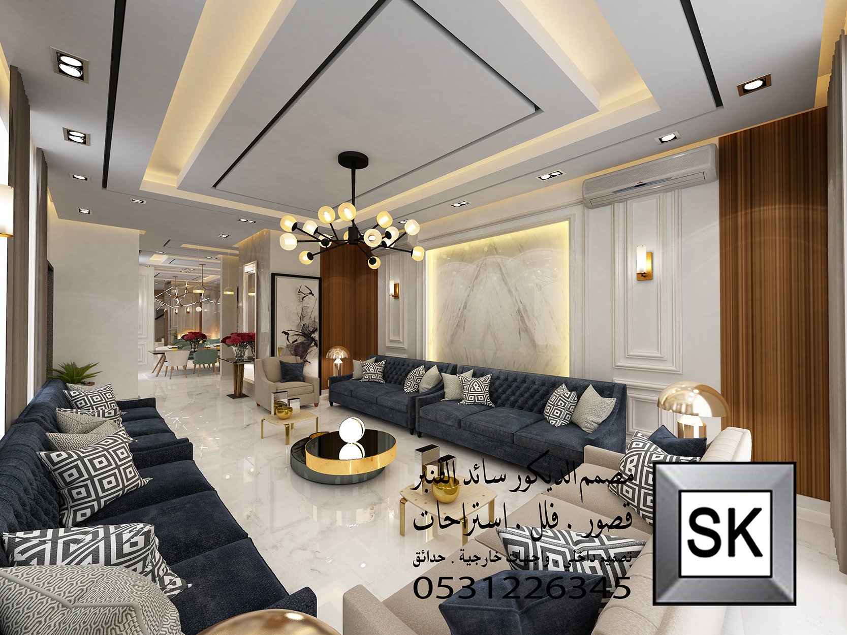 ديكور داخلي نيوكلاسيك فاخر في الرياض