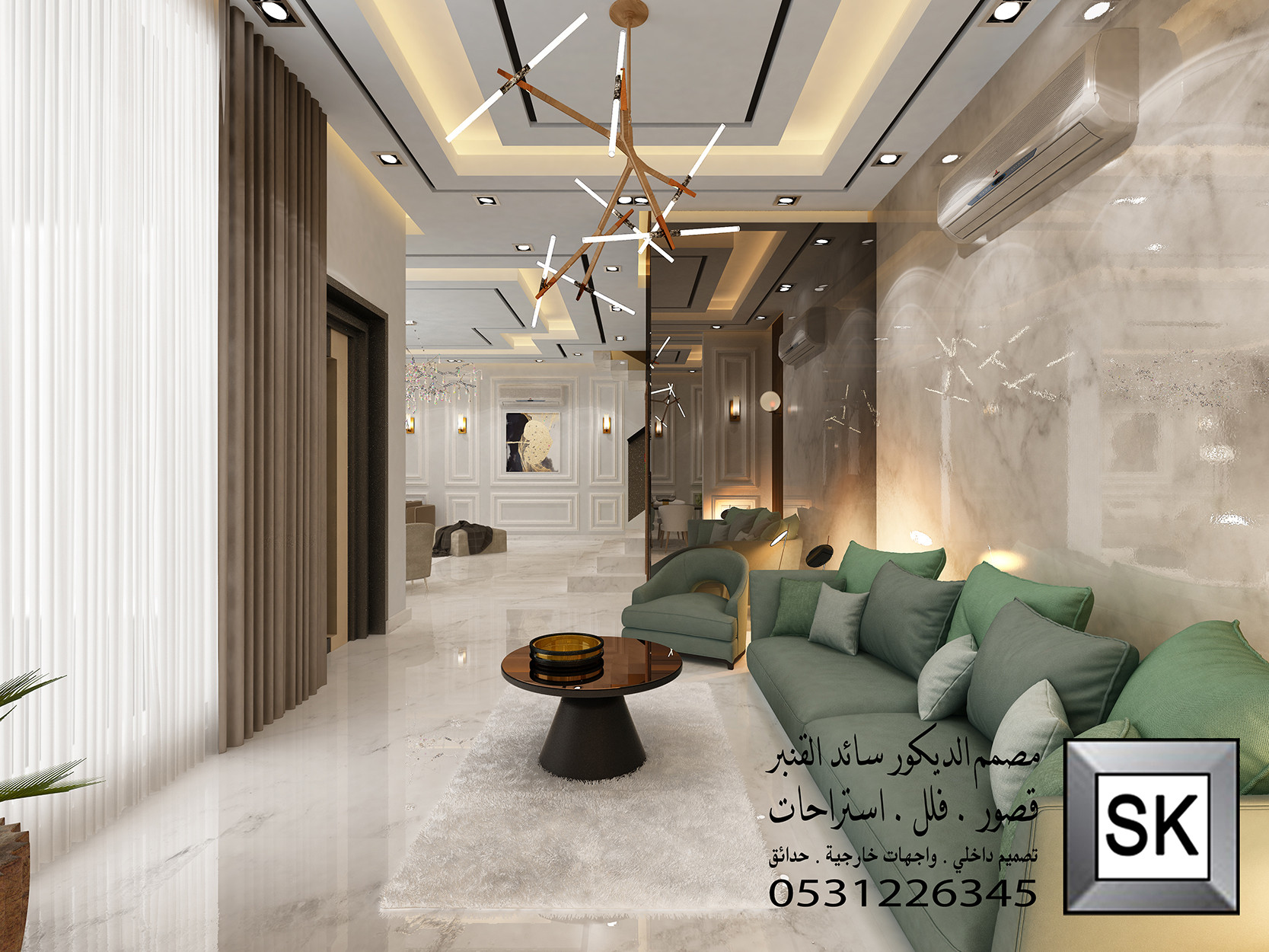 ديكور داخلي نيوكلاسيك فاخر في الرياض