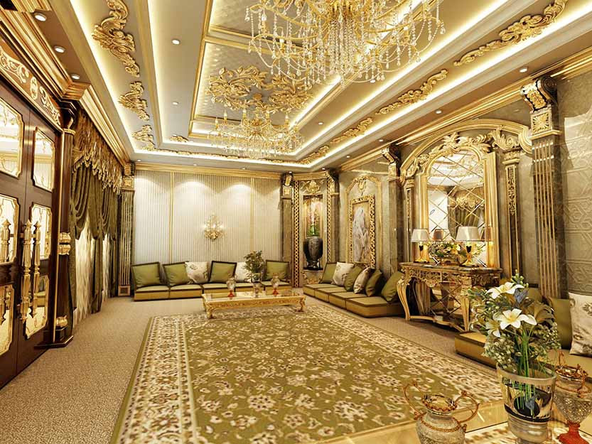 ديكور داخلي كلاسيك قصور و فلل فخمة من تصميم المهندس سائد القنبر