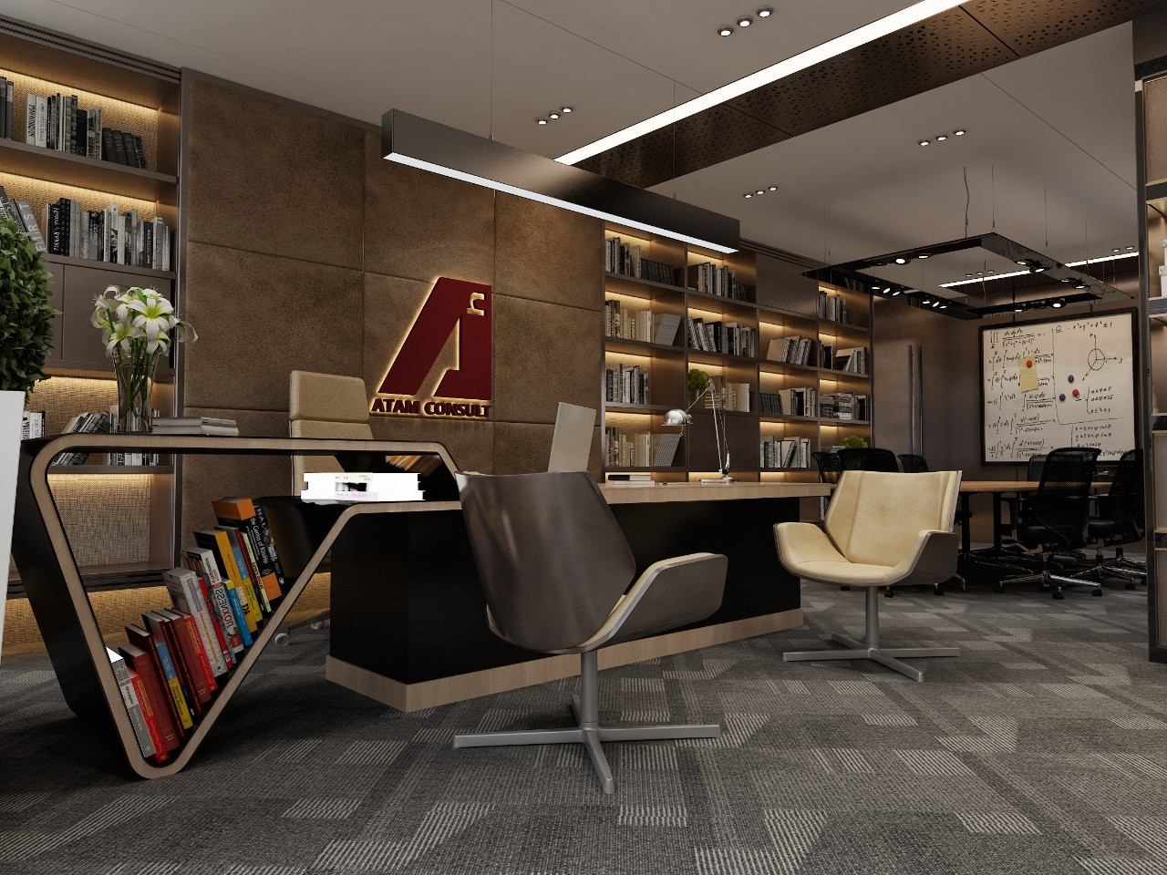 تصميم و تشطيب مكاتب و غرف إجتماعات فندقية فخمة في الرياض