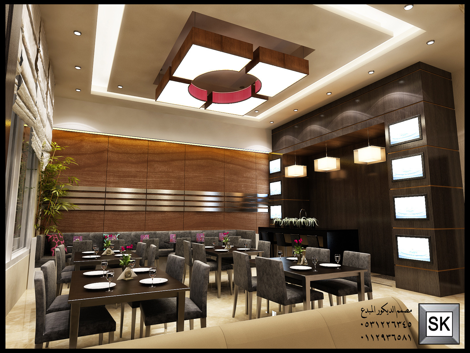 تصميم و تشطيب لوبي إستقبال فندقي فاخر في الرياض