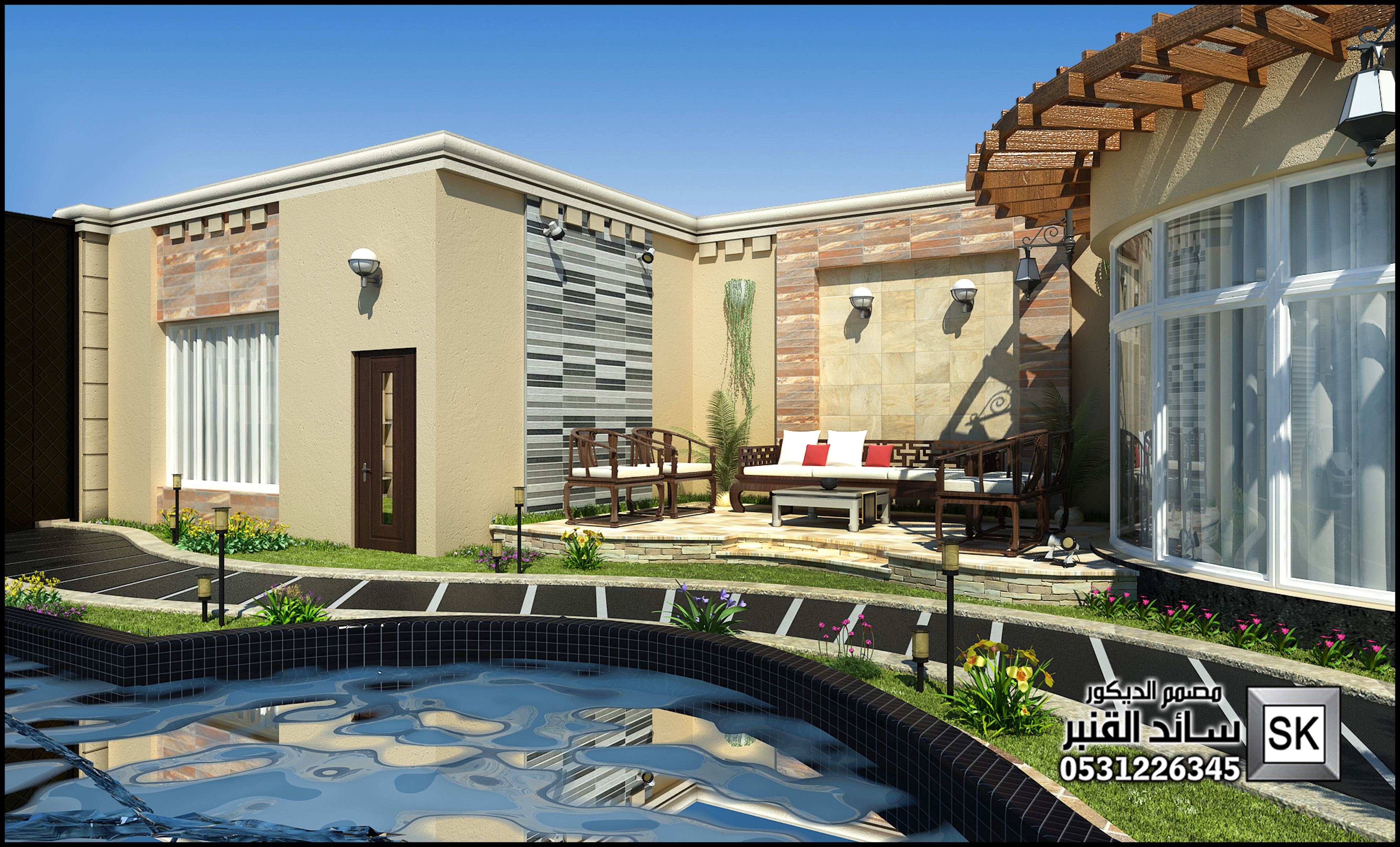 تصميم و تشطيب لاندسكيب إستراحات في الرياض