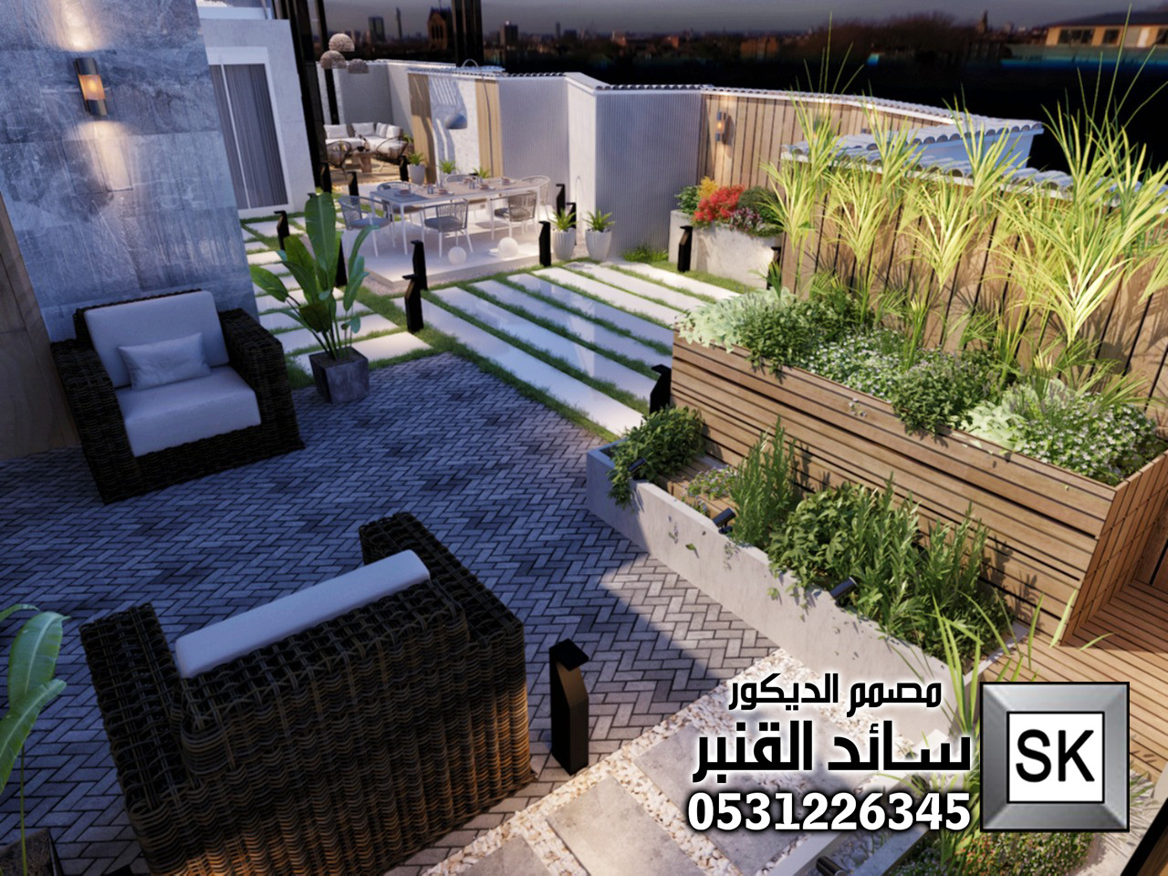 تصميم و تنسيق لاندسكيب منزلي في الرياض