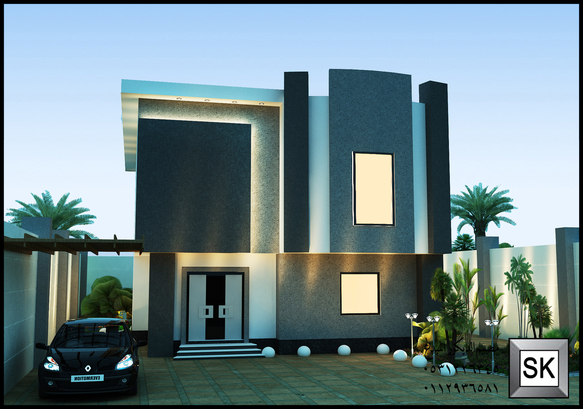 تصميم واجهة فلل و قصور في نجران