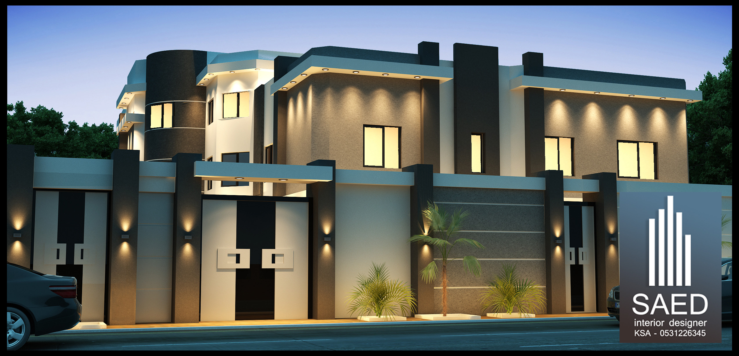 تصميم واجهة فلل و قصور في نجران