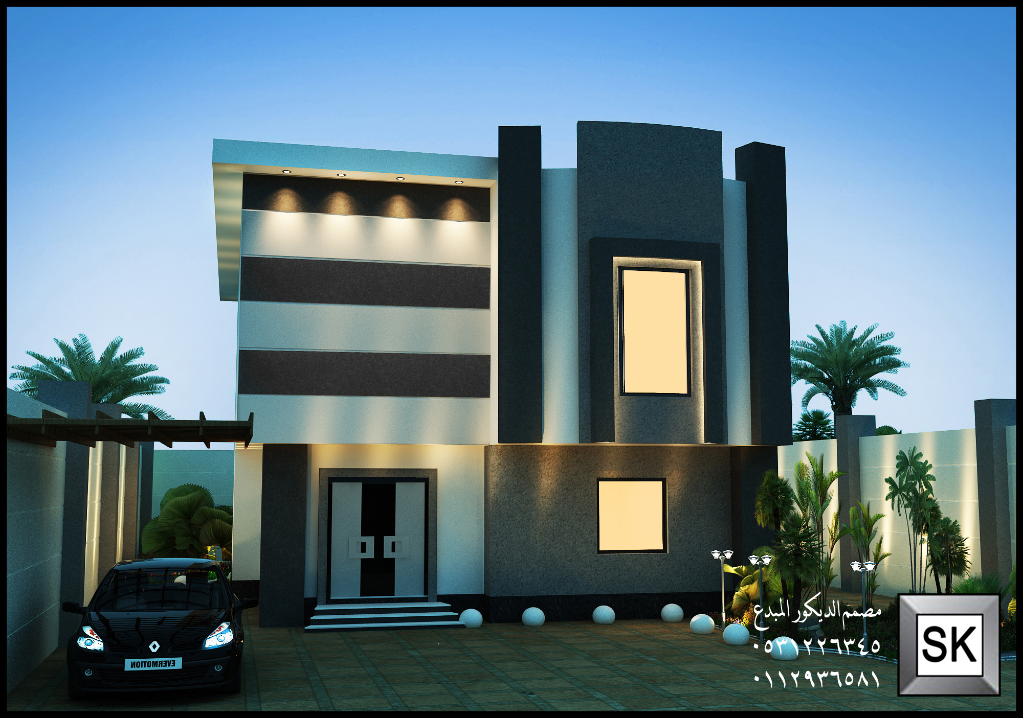 تصميم واجهة فلل و قصور في نجران