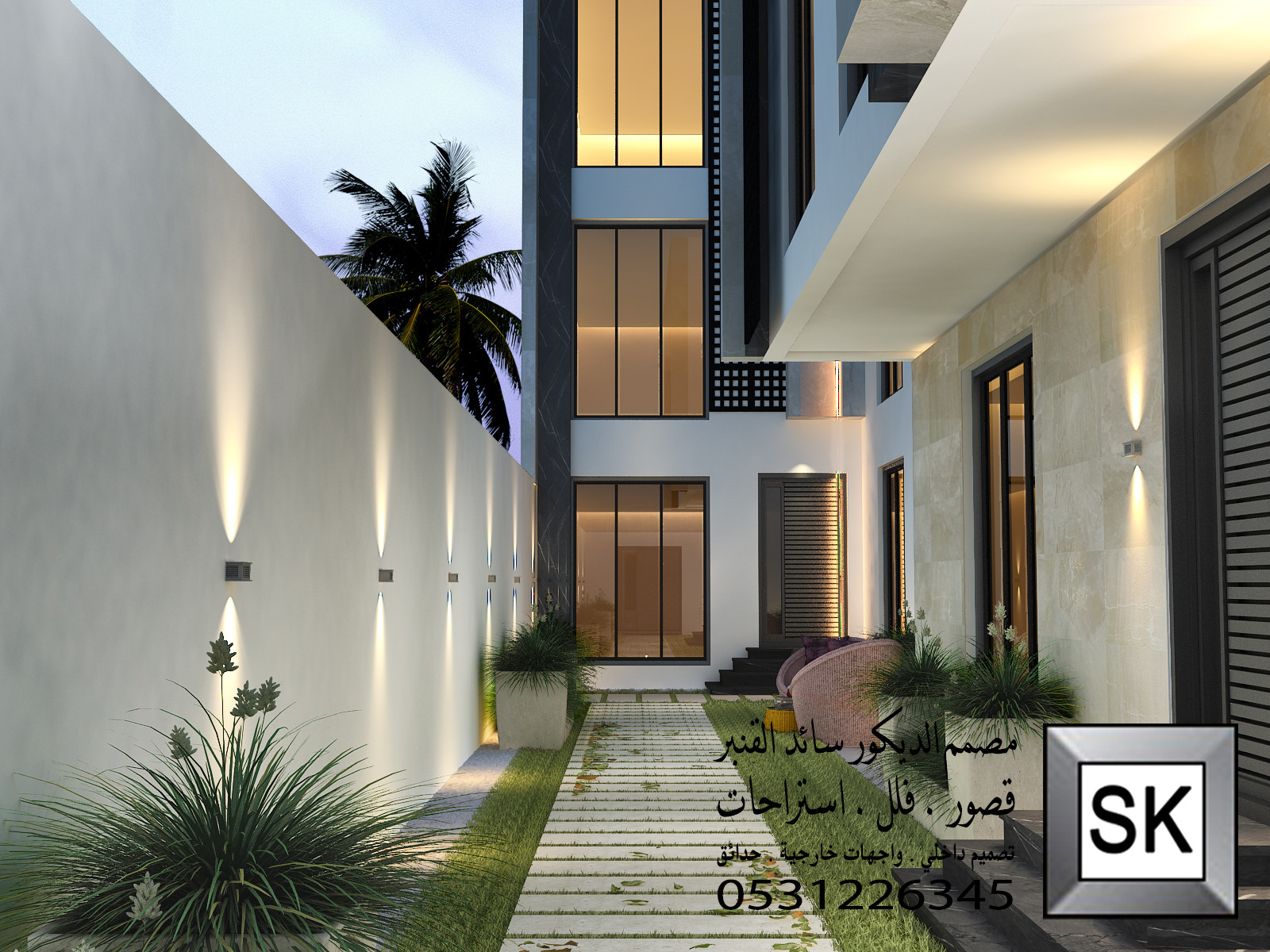 تصميم واجهة فيلا عصرية في الرياض 2026 من أعمال المصمم سائد القنبر