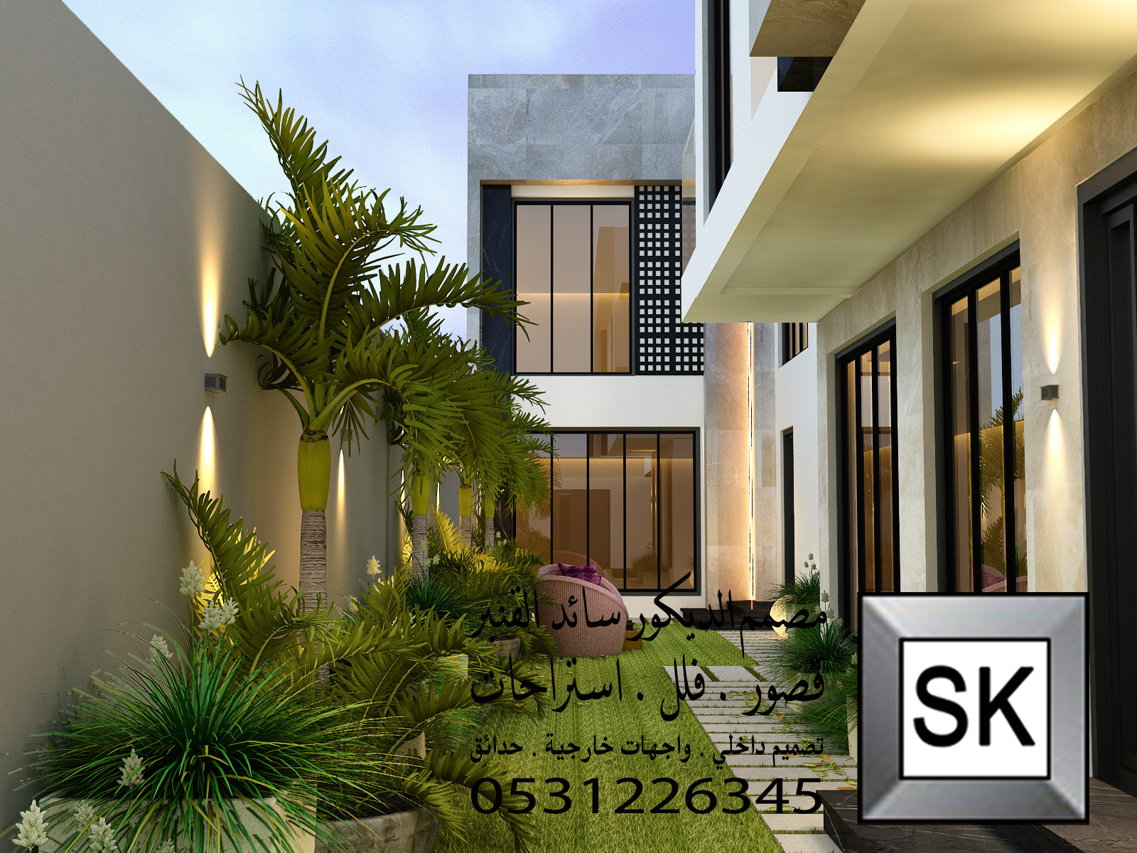 تصميم واجهة فيلا عصرية في الرياض 2026 من أعمال المصمم سائد القنبر