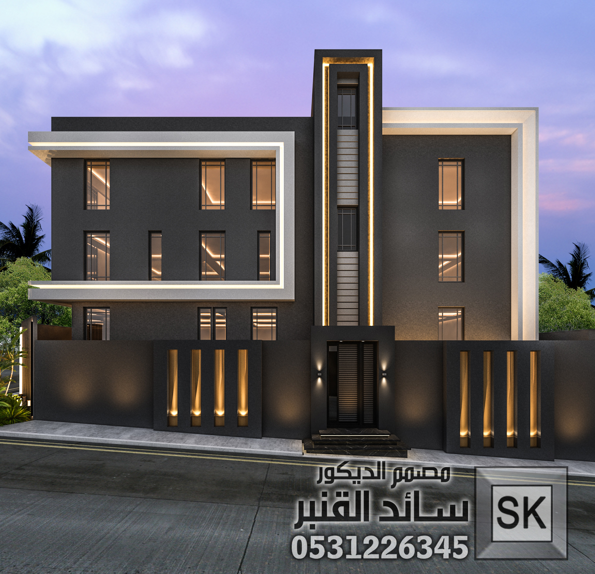 واجهات فيلا خارجية فاخرة من تصميم المصمم سائد القنبر