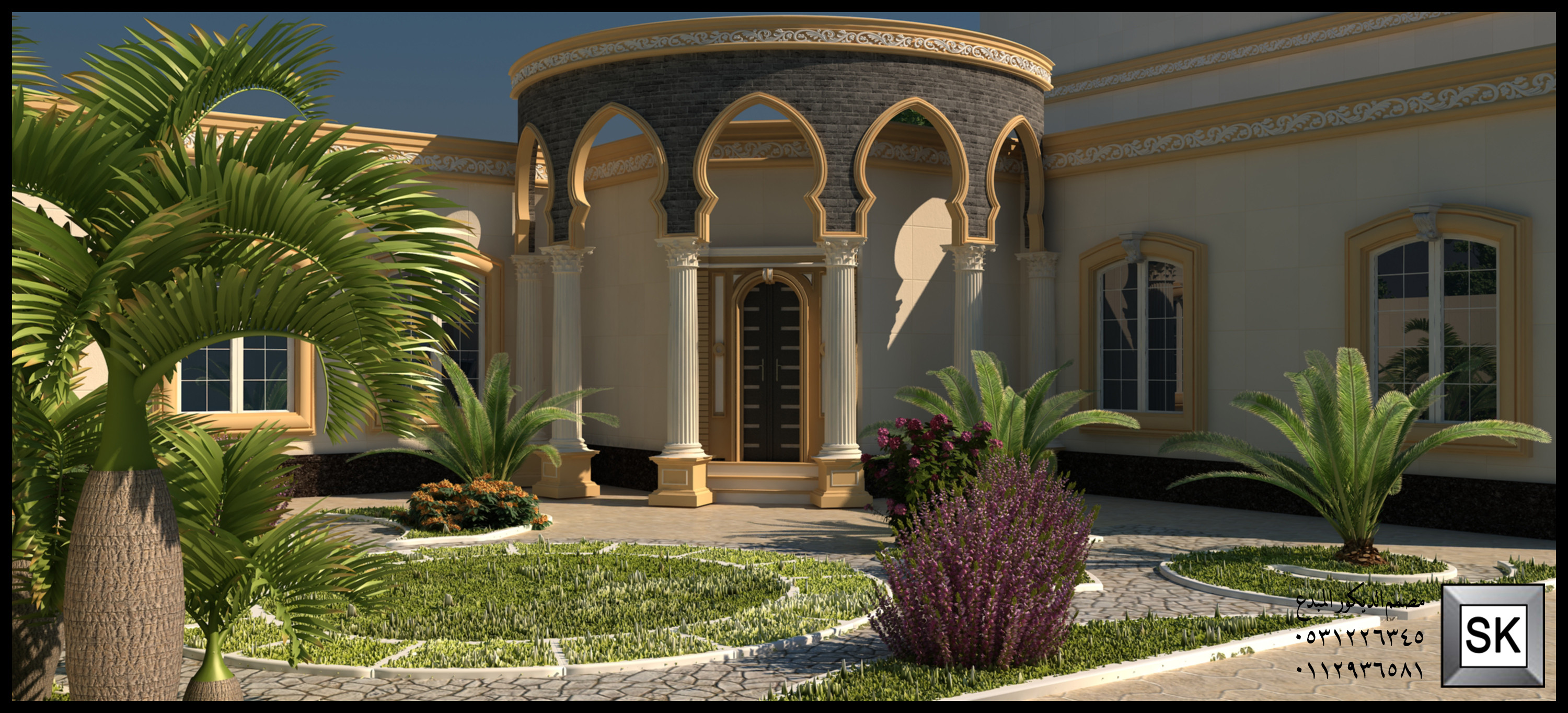 واجهة قصر سكني فاخر في السعودية من تصميم مصمم الديكور سائد القنبر