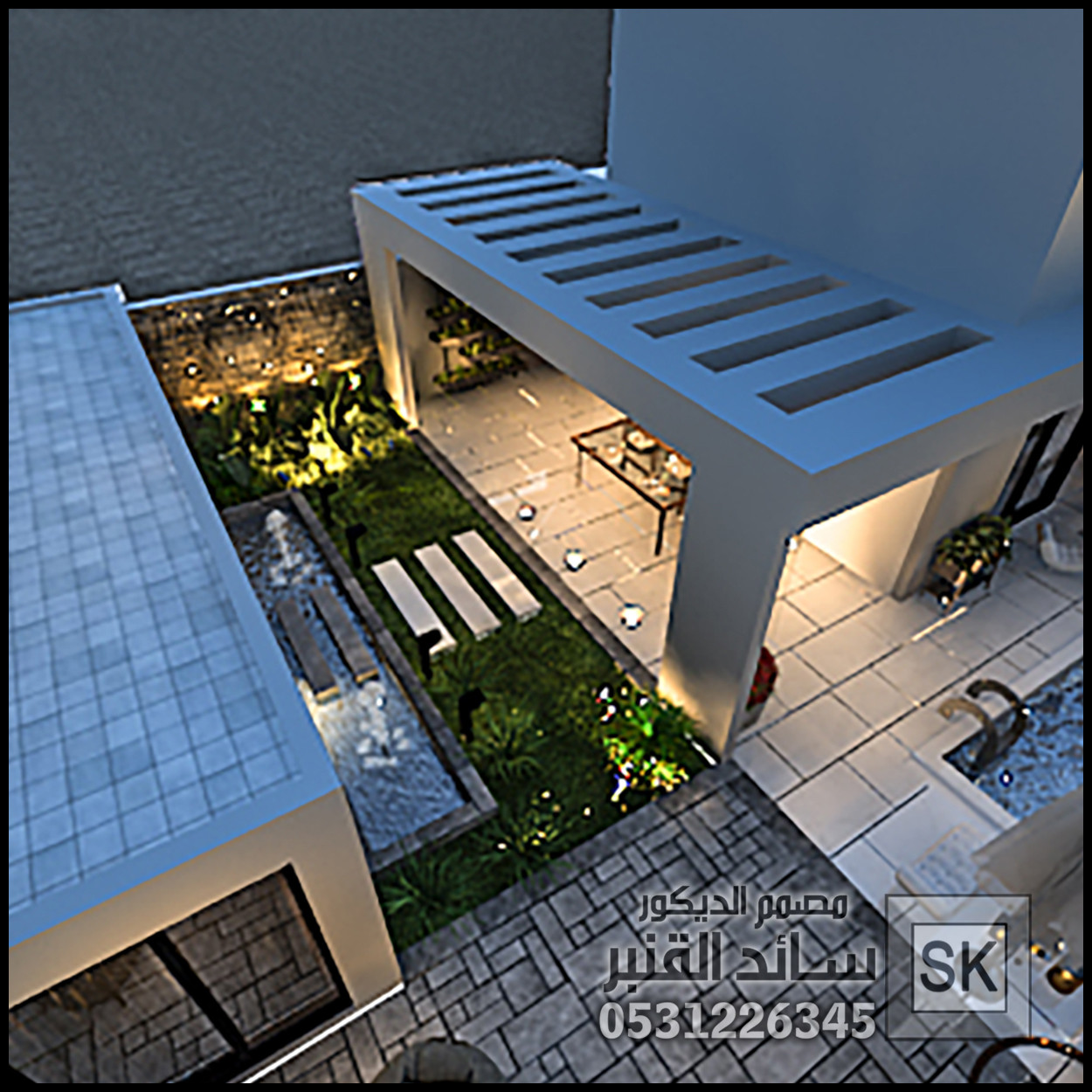 لاندسكيب إستراحات فخمة في القصيم من أعمال مصمم الاندسكيب سائد القنبر