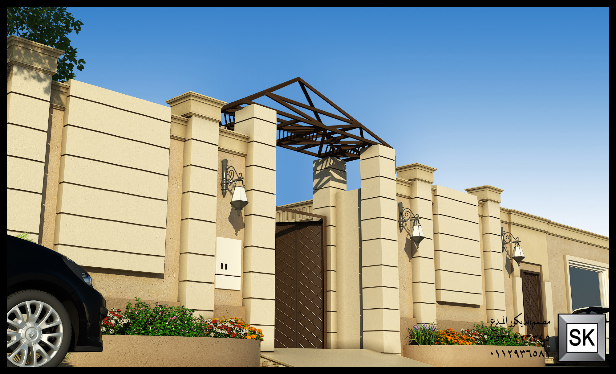 تصميم لاندسكيب شاليهات فخمة في الرياض من أعمال مصمم الديكور سائد القنبر