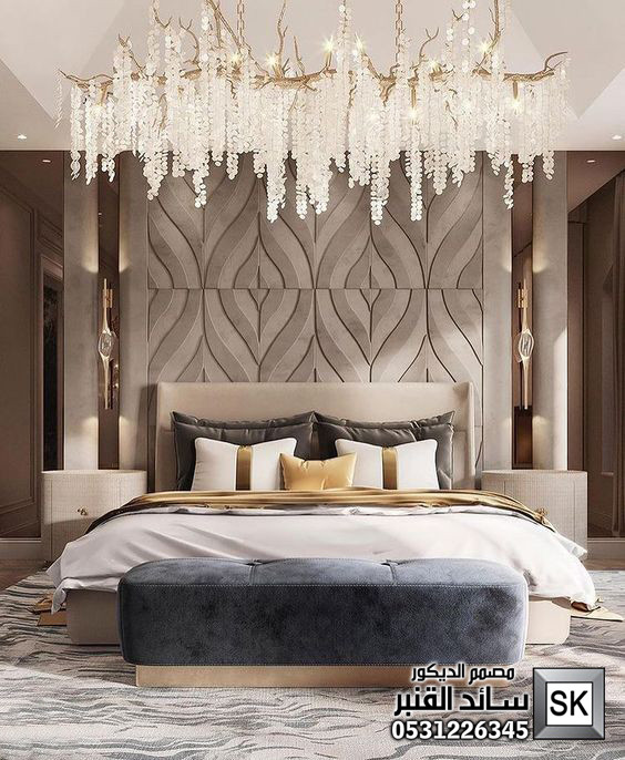 تصميم غرف نوم رئيسية في الرياض من أعمال مصمم الديكور سائد القنبر