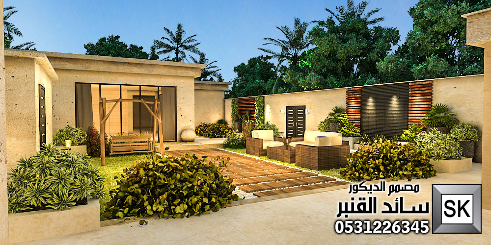 تصميم و تنفيذ لاندسكيب إستراحات في القصيم من أعمال مصمم الاندسكيب سائد القنبر